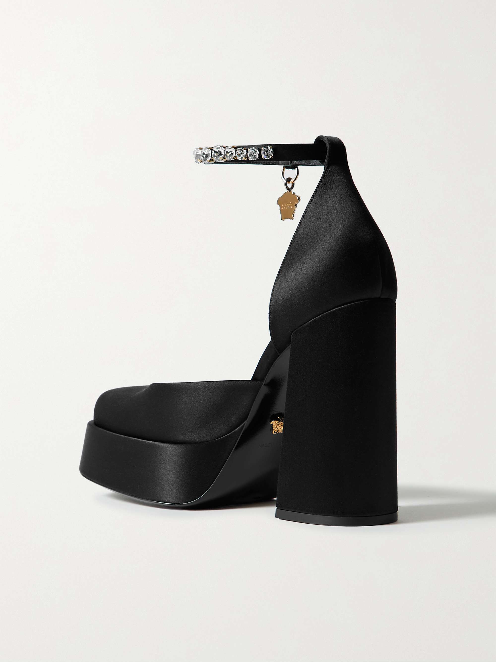 VERSACE Medusa Aevitas embellished satin platform pumps