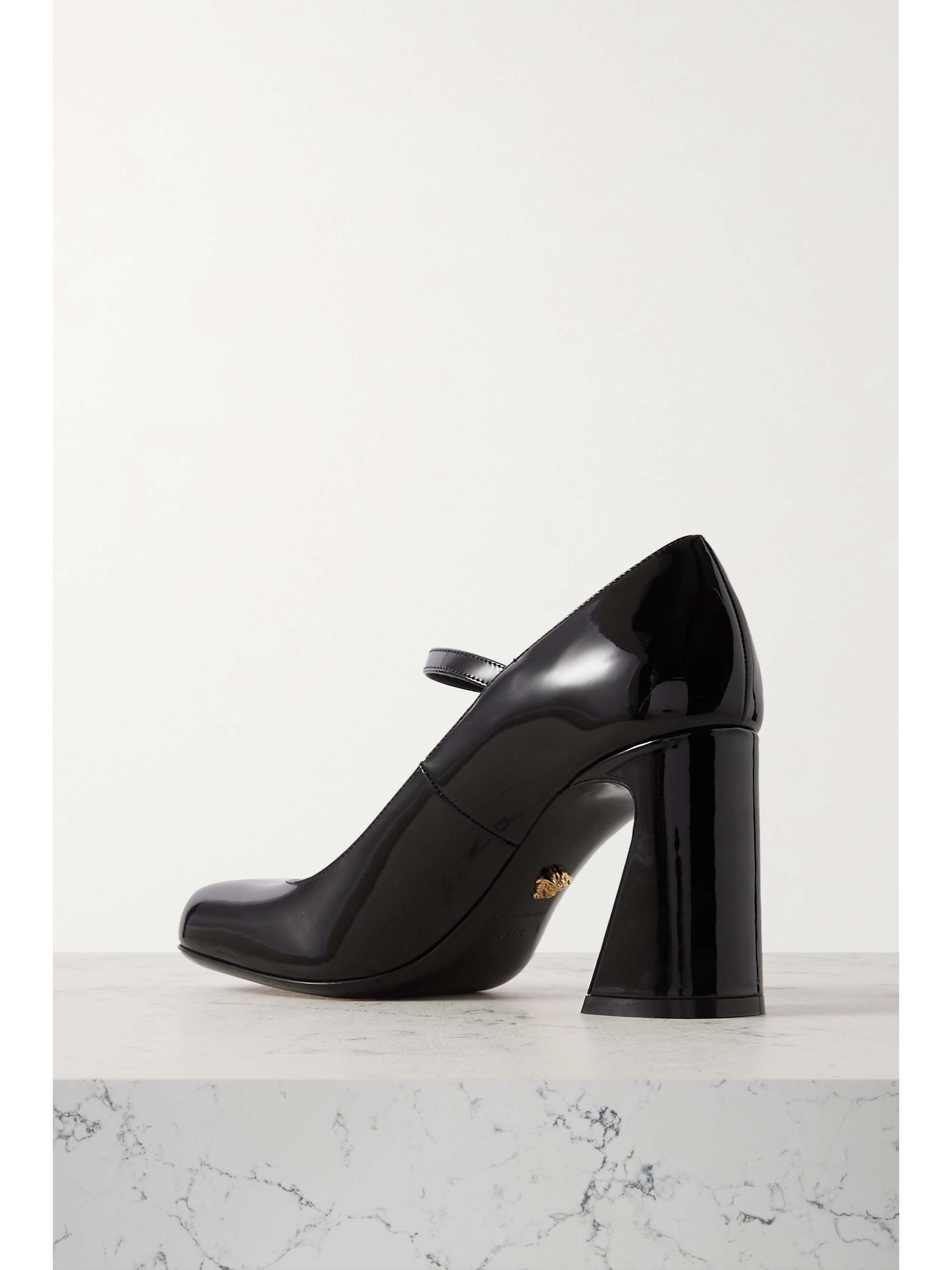 VERSACE Embellished patent-leather Mary Jane pumps