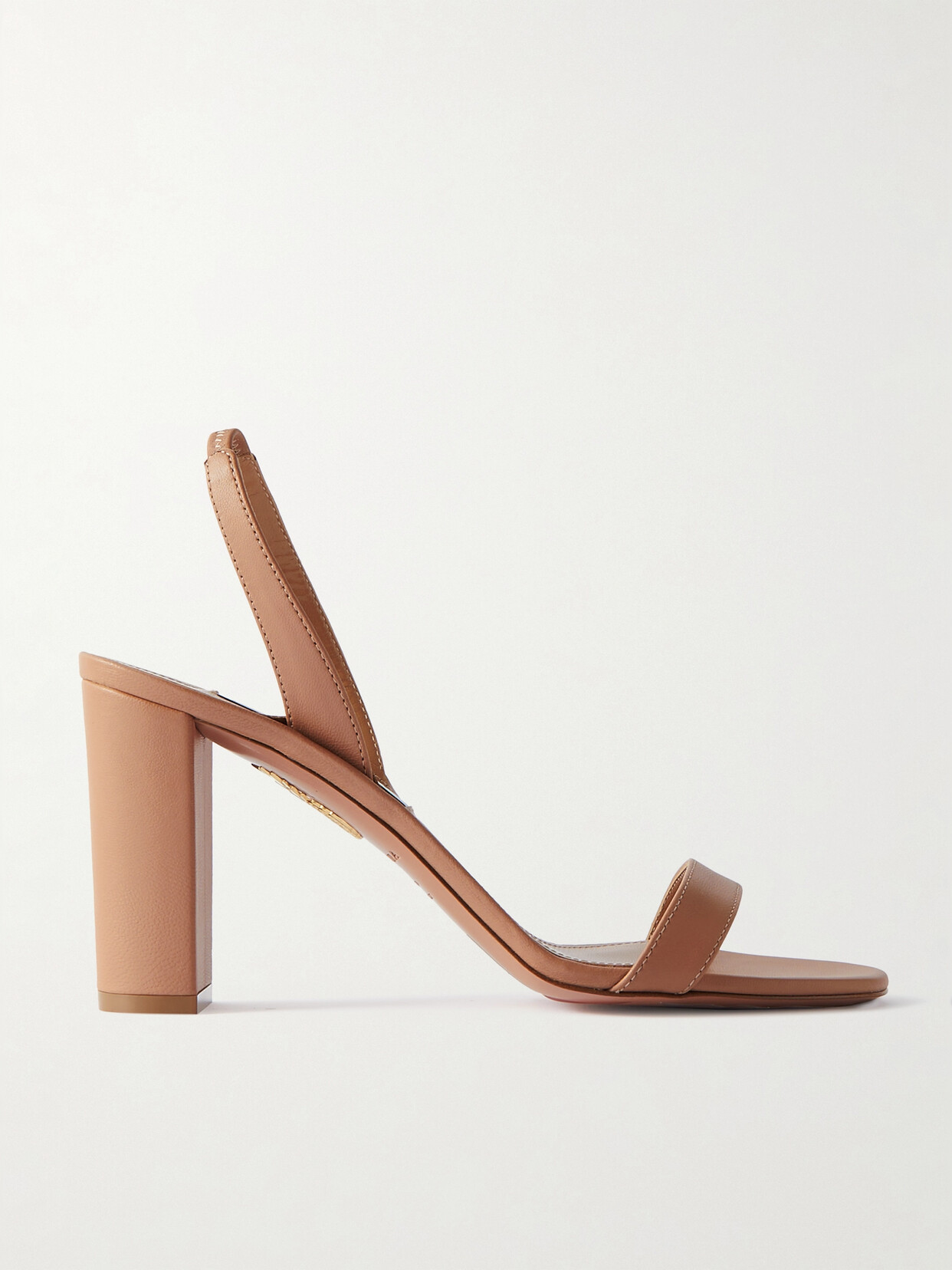 Shop Aquazzura So Nude 85 Leather Slingback Sandals In Neutrals