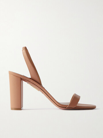 AQUAZZURA So Nude 85 leather slingback sandals