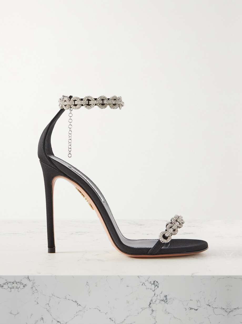 Black Aquazzura Love Link heels