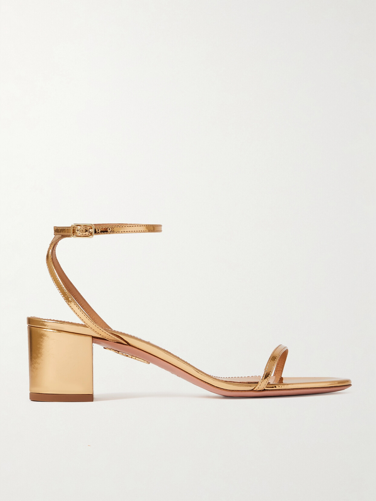 Aquazzura - Olie 50 Metallic Leather Sandals - Gold