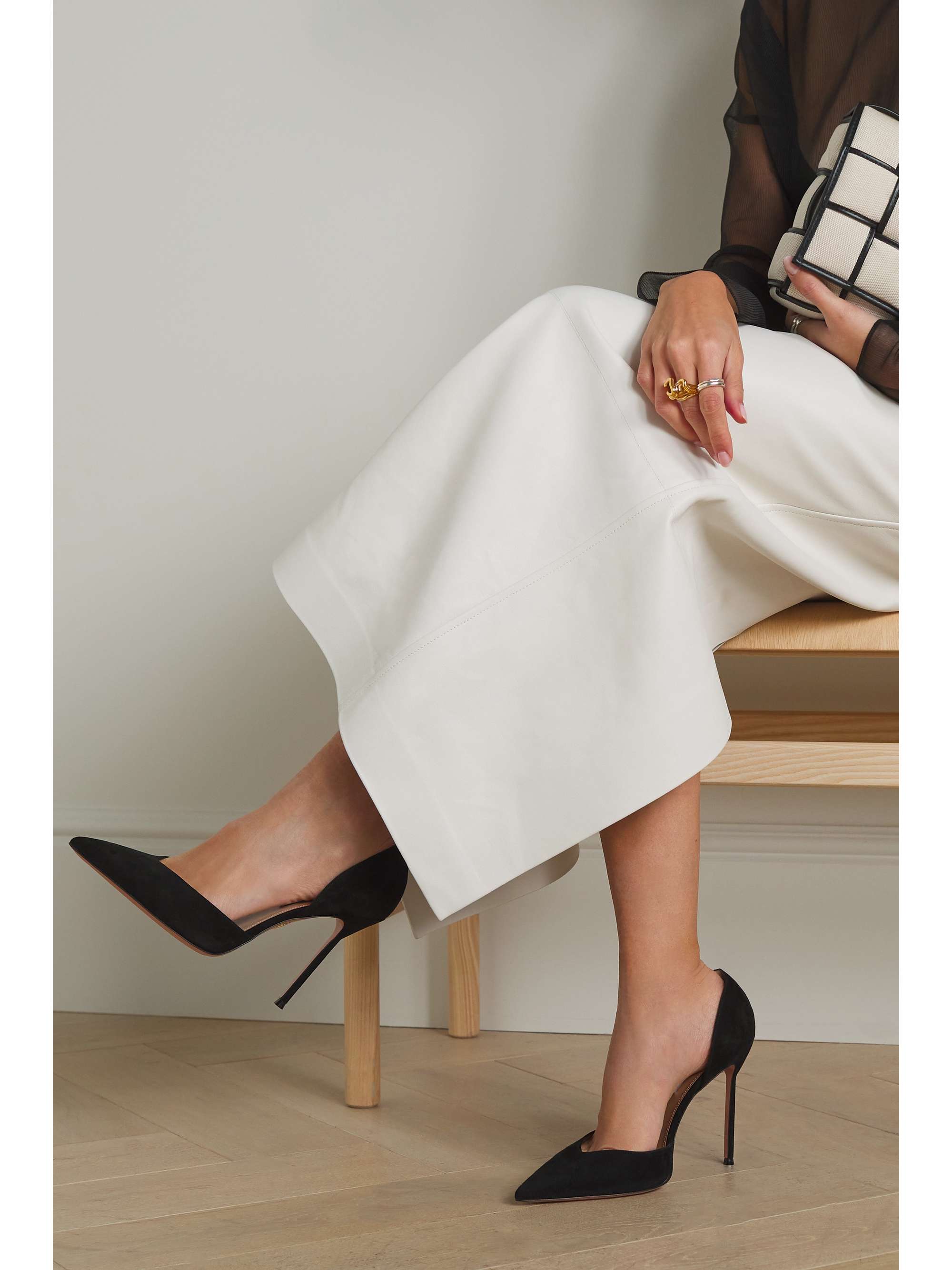 AQUAZZURA Uptown 105 suede pumps