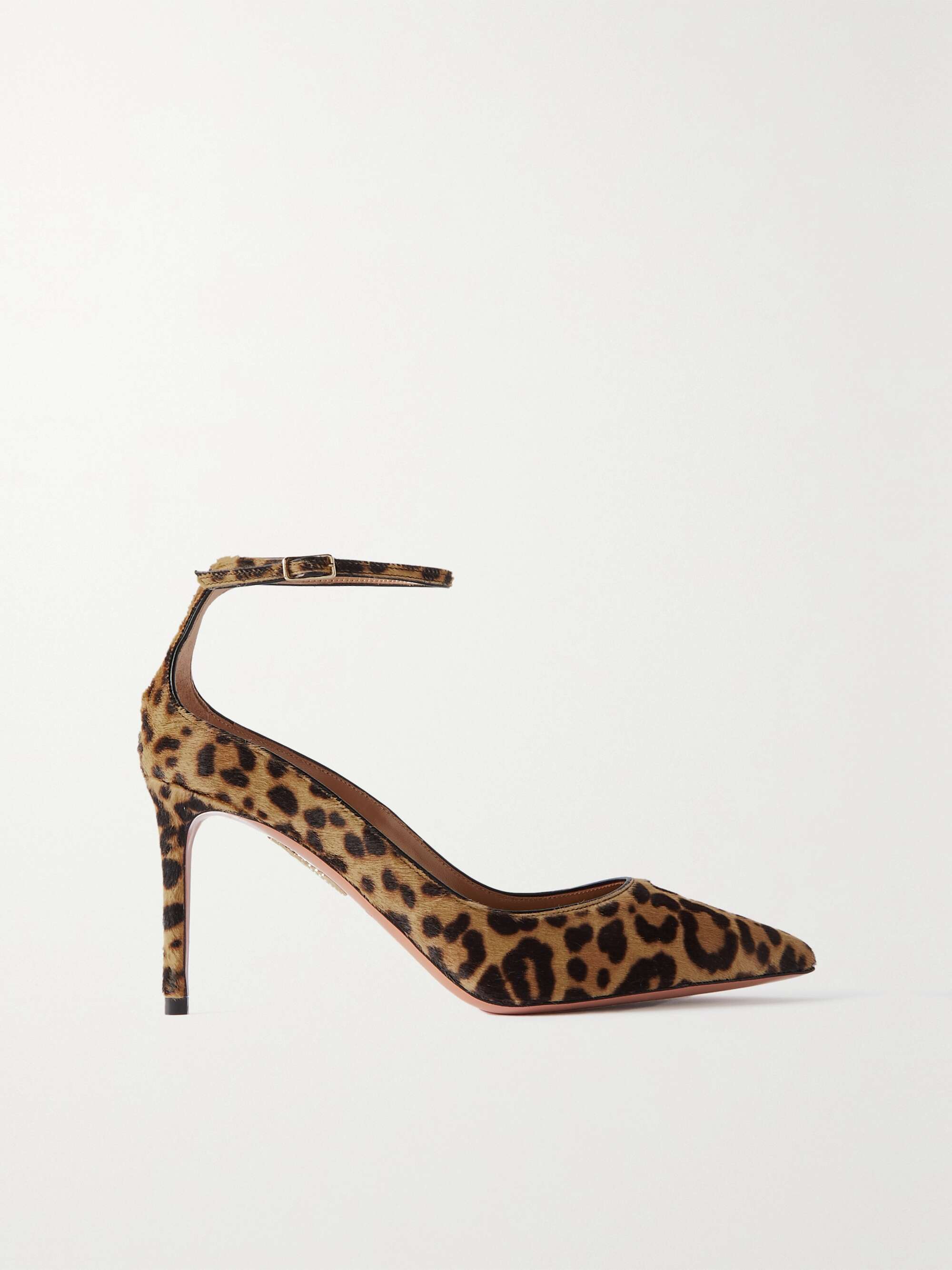 AQUAZZURA Love Affair 85 leopard-print pony hair pumps | NET-A-PORTER