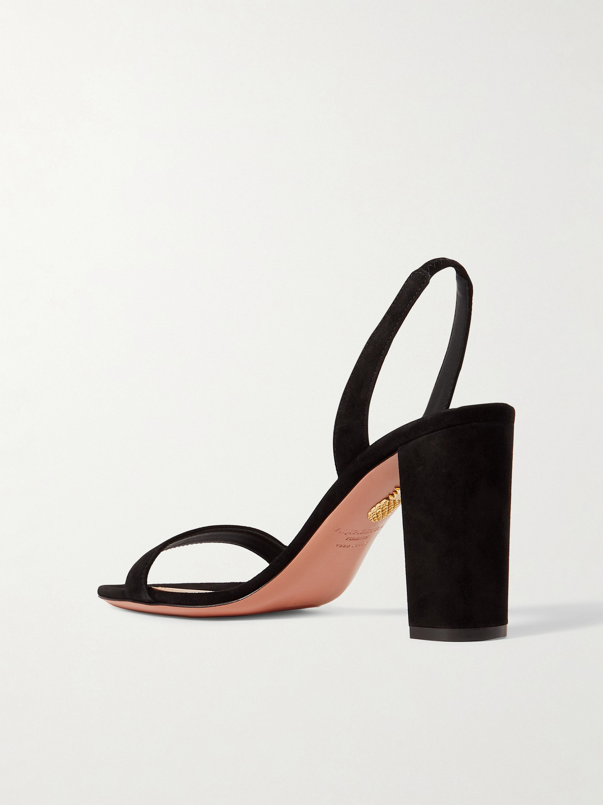 Aquazzura So Nude 85 Leather Slingback Sandals In Black