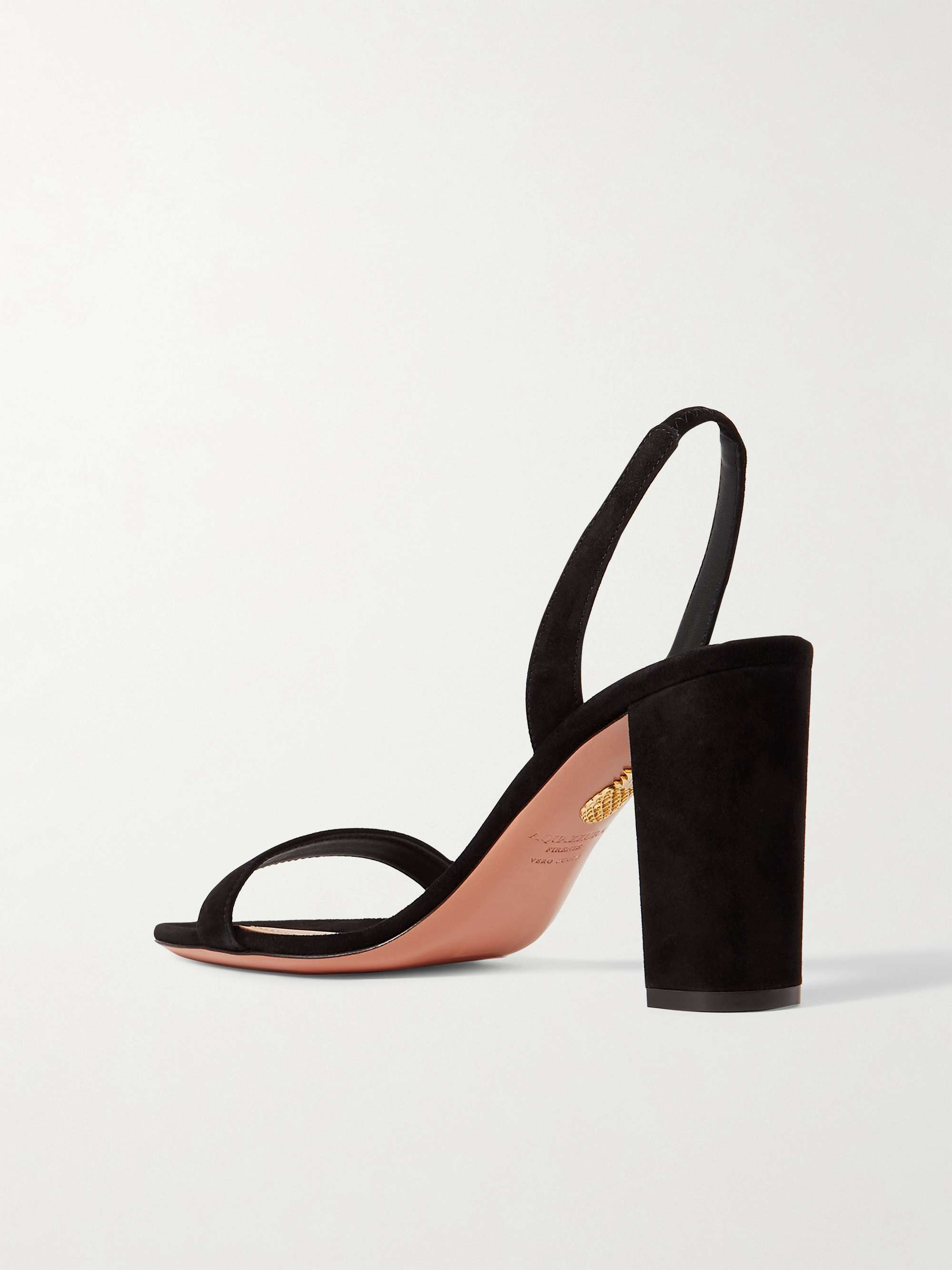 AQUAZZURA So Nude 85 suede slingback sandals