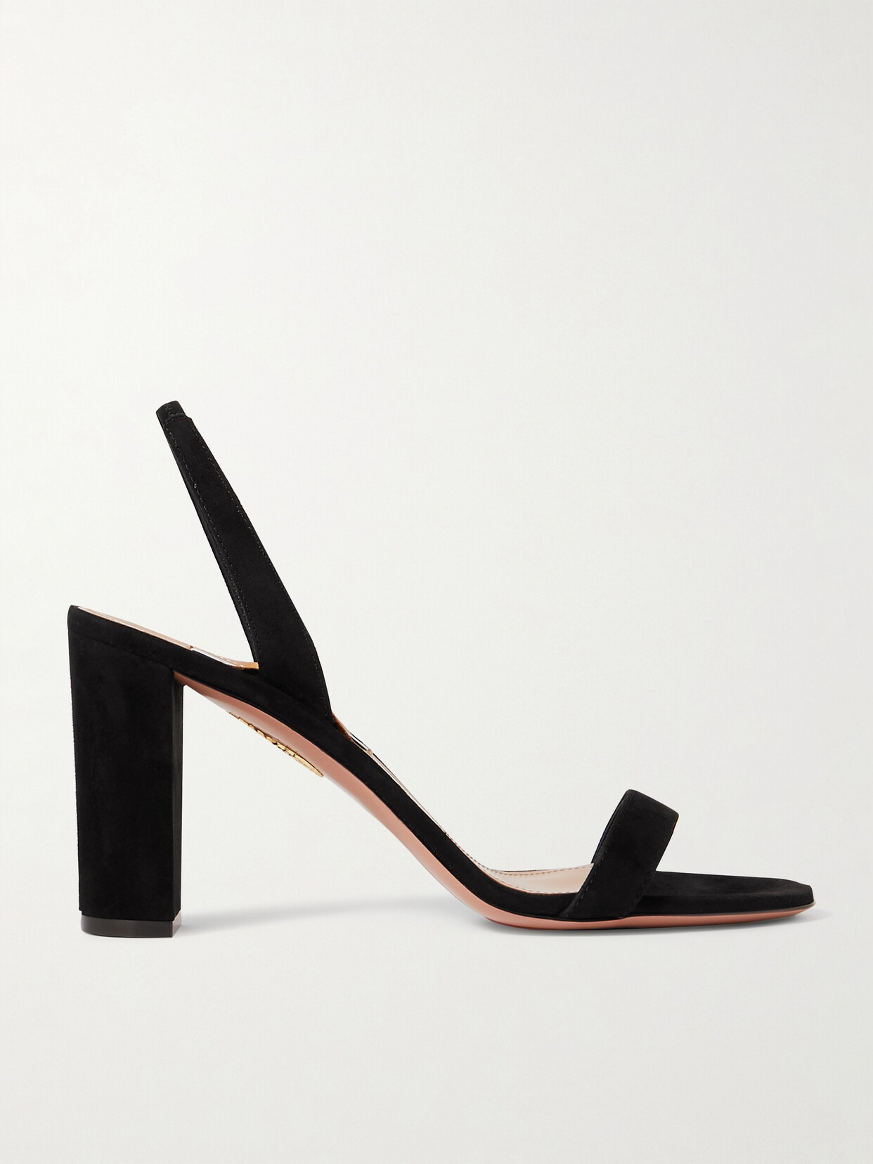 Aquazzura So Nude 85 Leather Slingback Sandals In Black