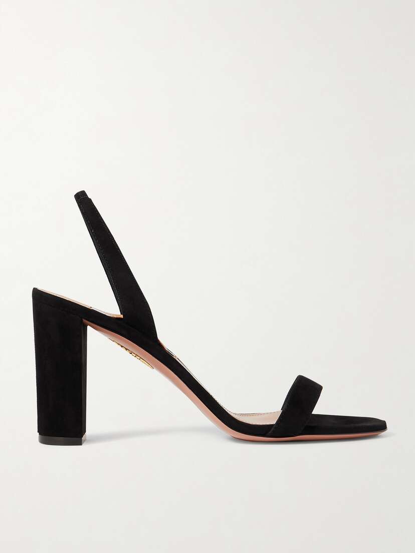 Aquazzura So Nude 85 Suede Slingback Sandals
