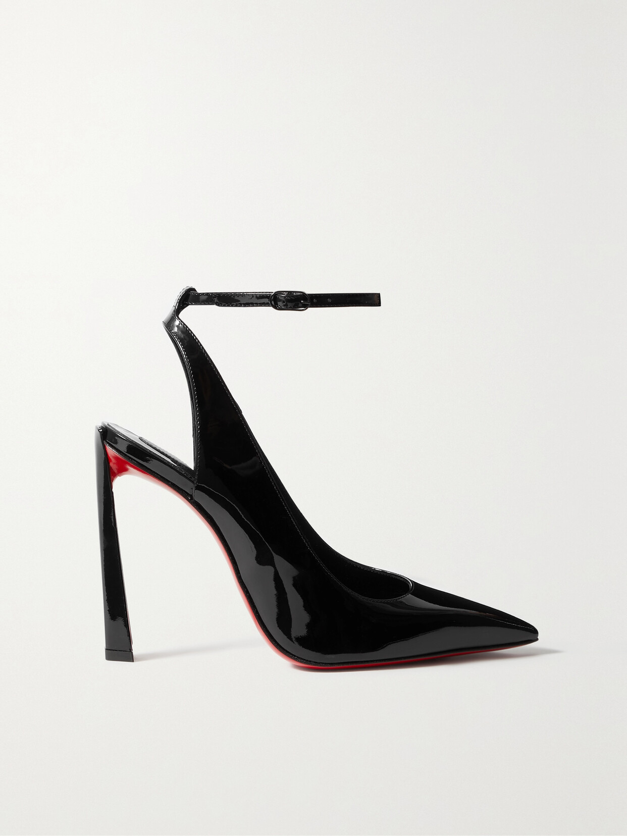Christian Louboutin Condora Leather Red Sole Ankle-strap Pumps In Black