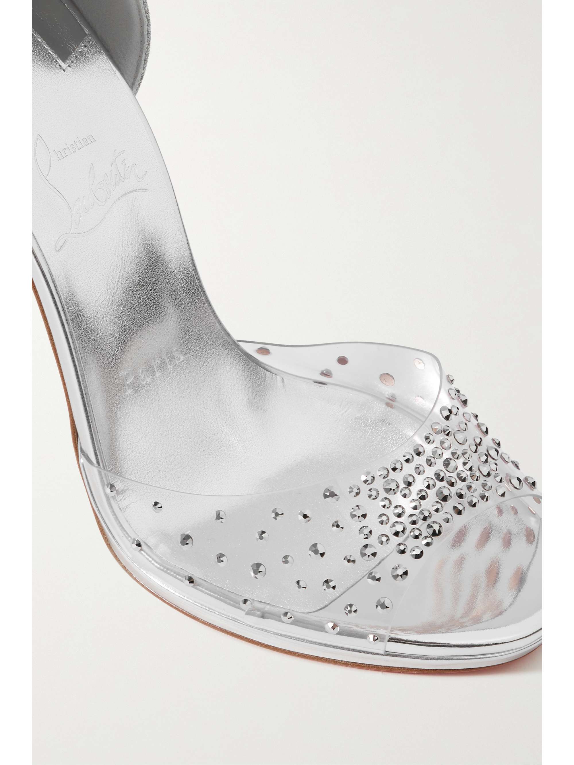 CHRISTIAN LOUBOUTIN Degratina Frou 120 glittered leather and embellished PVC sandals
