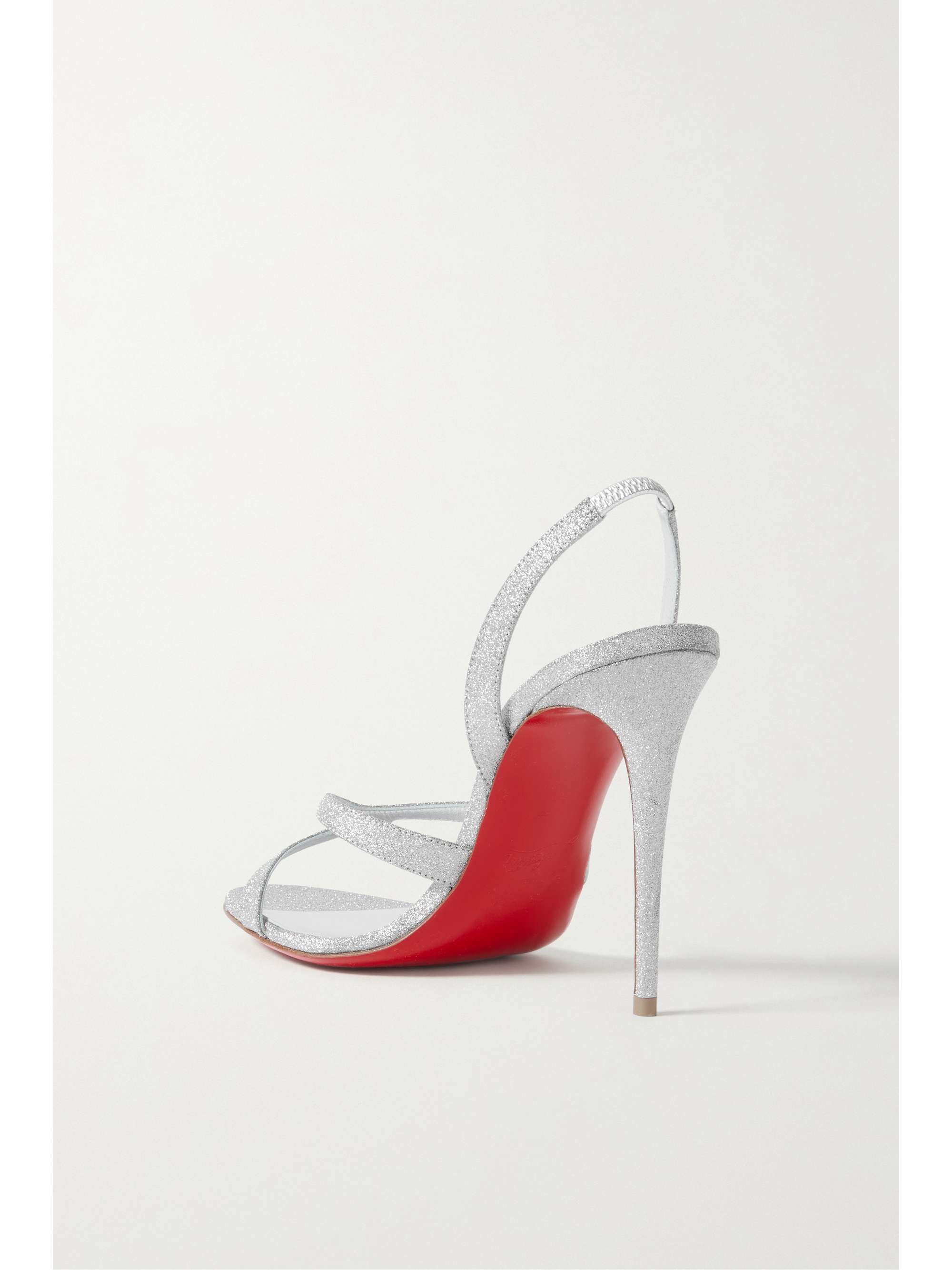 CHRISTIAN LOUBOUTIN Emilie 100 glittered leather slingback sandals