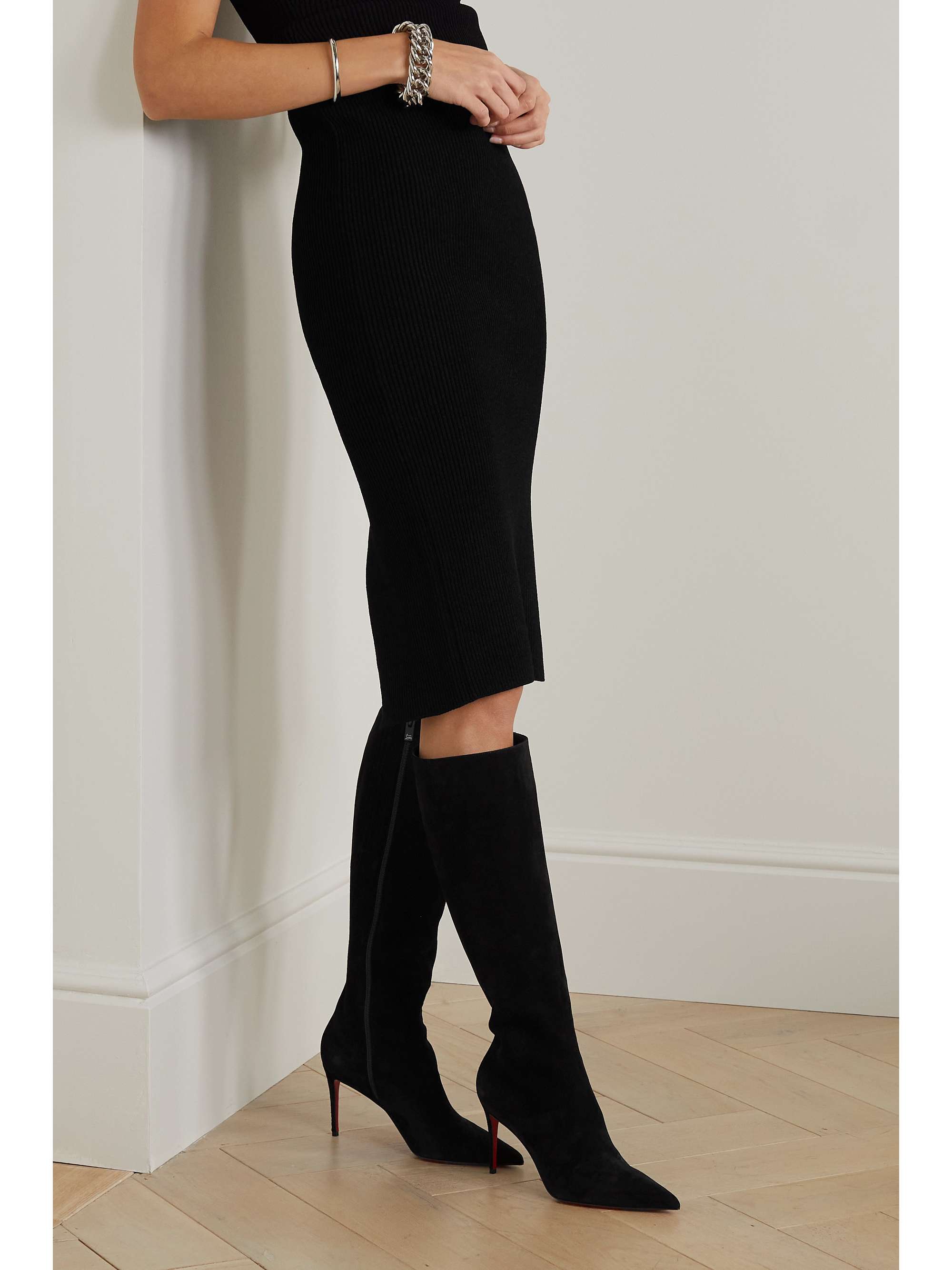 CHRISTIAN LOUBOUTIN Kate Botta 85 suede knee boots