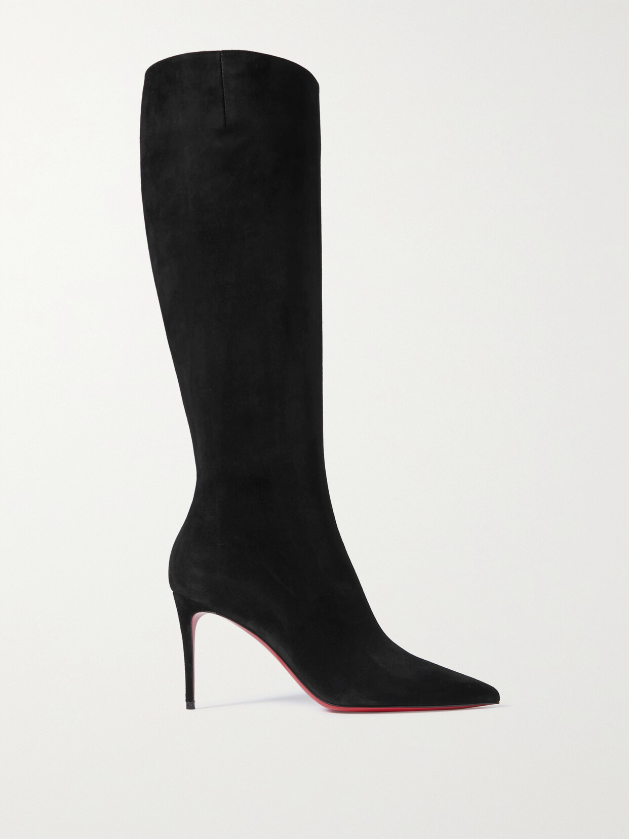 Christian Louboutin Kate Botta 85 Suede Knee Boots In Black