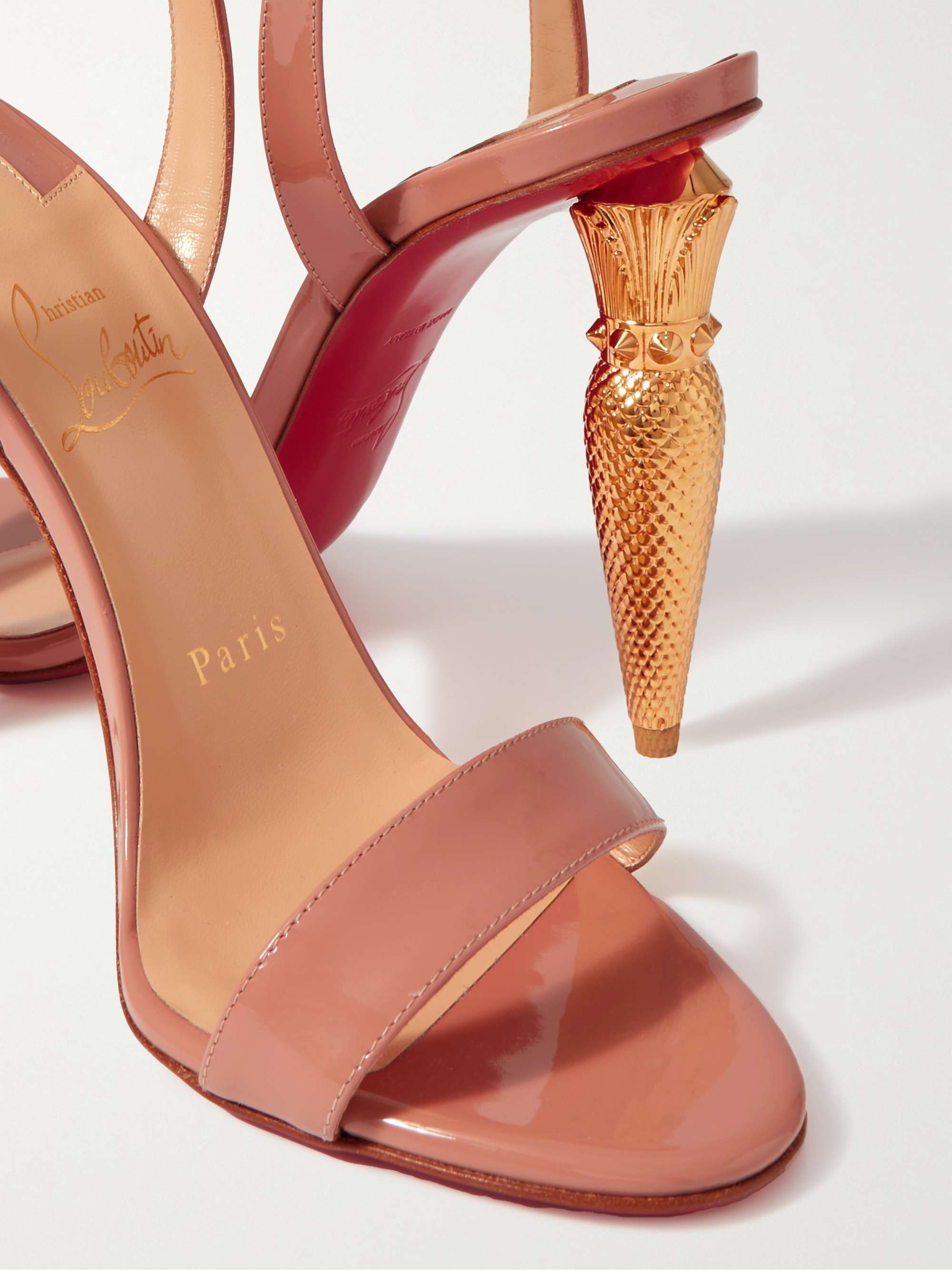 CHRISTIAN LOUBOUTIN Sandales en cuir verni Lipqueen 100