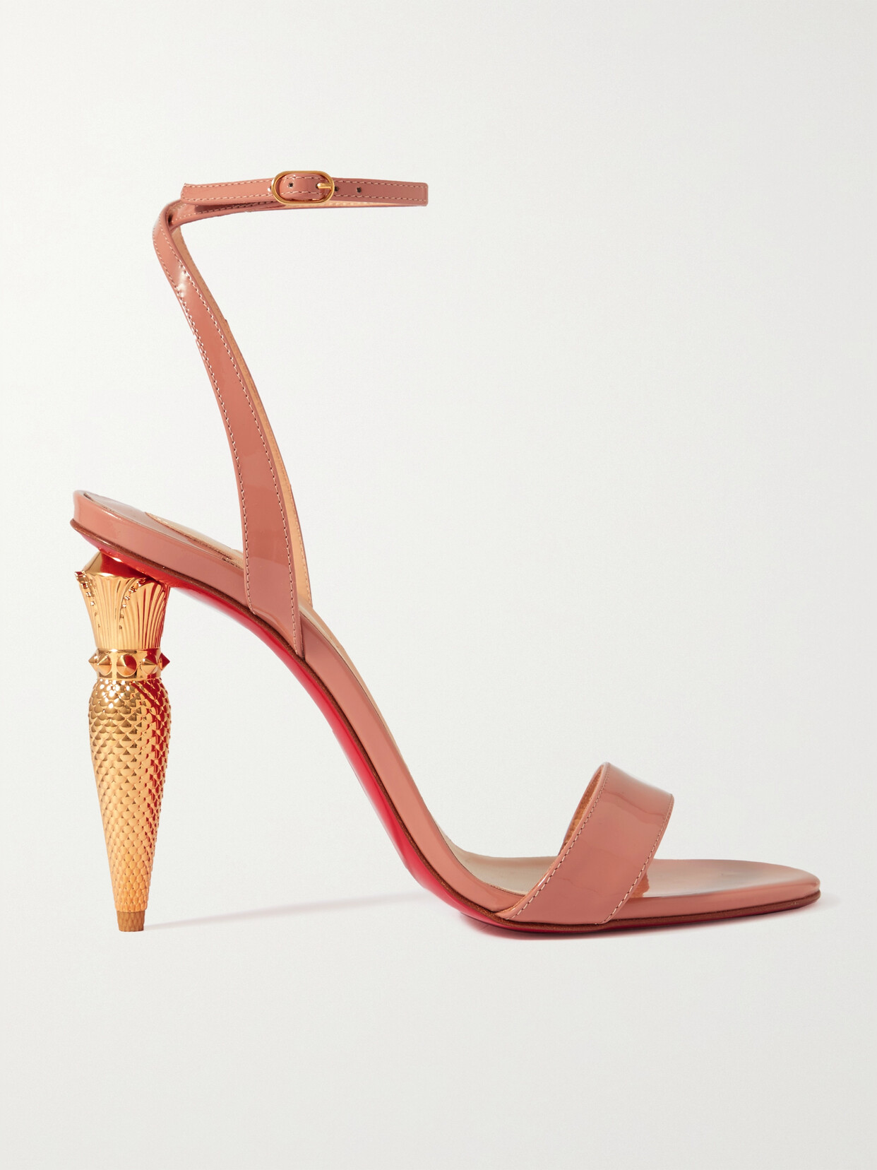 Christian Louboutin - Lipqueen 100 Patent-leather Sandals - Neutrals