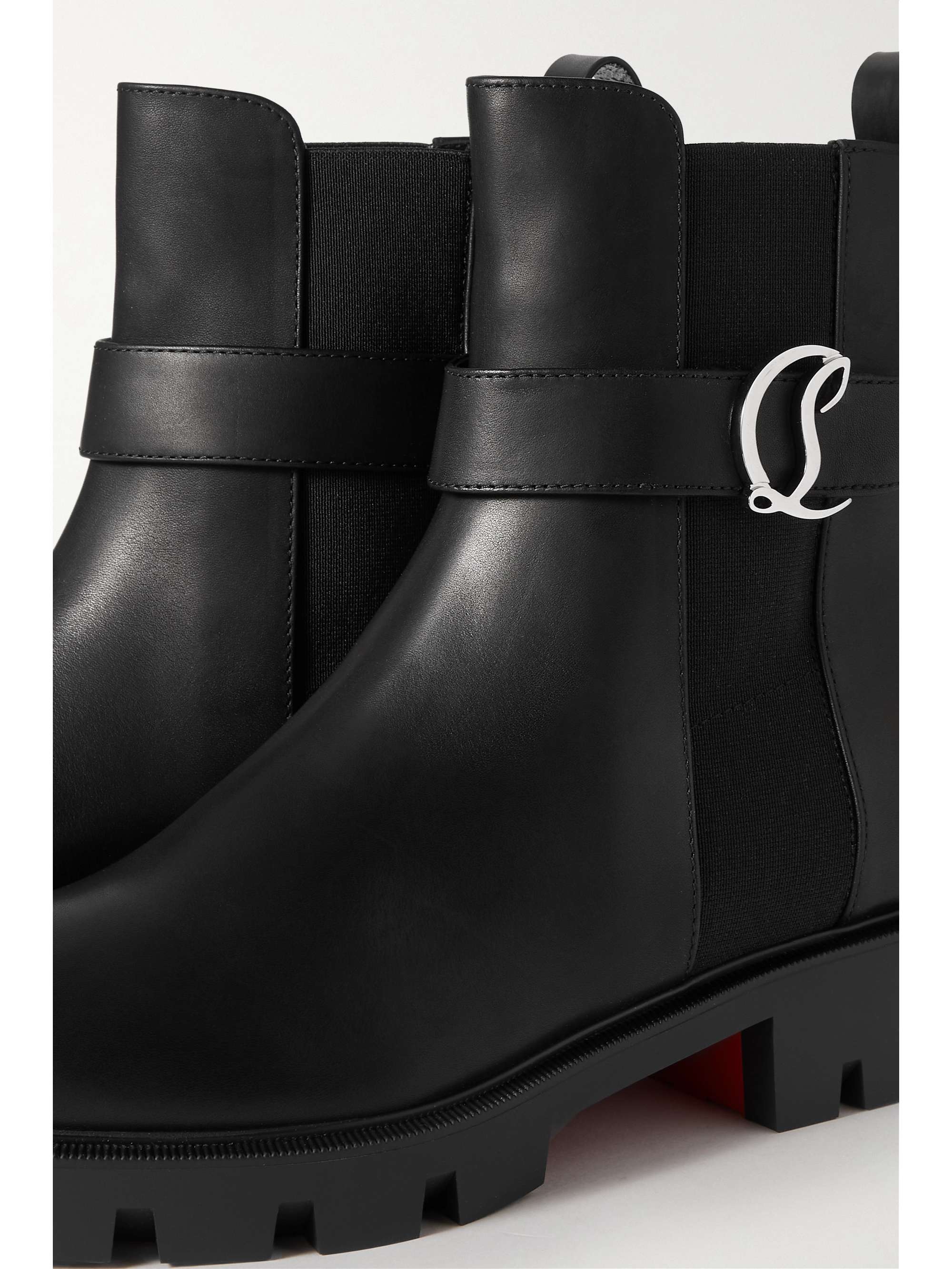 CHRISTIAN LOUBOUTIN CL buckled leather Chelsea boots