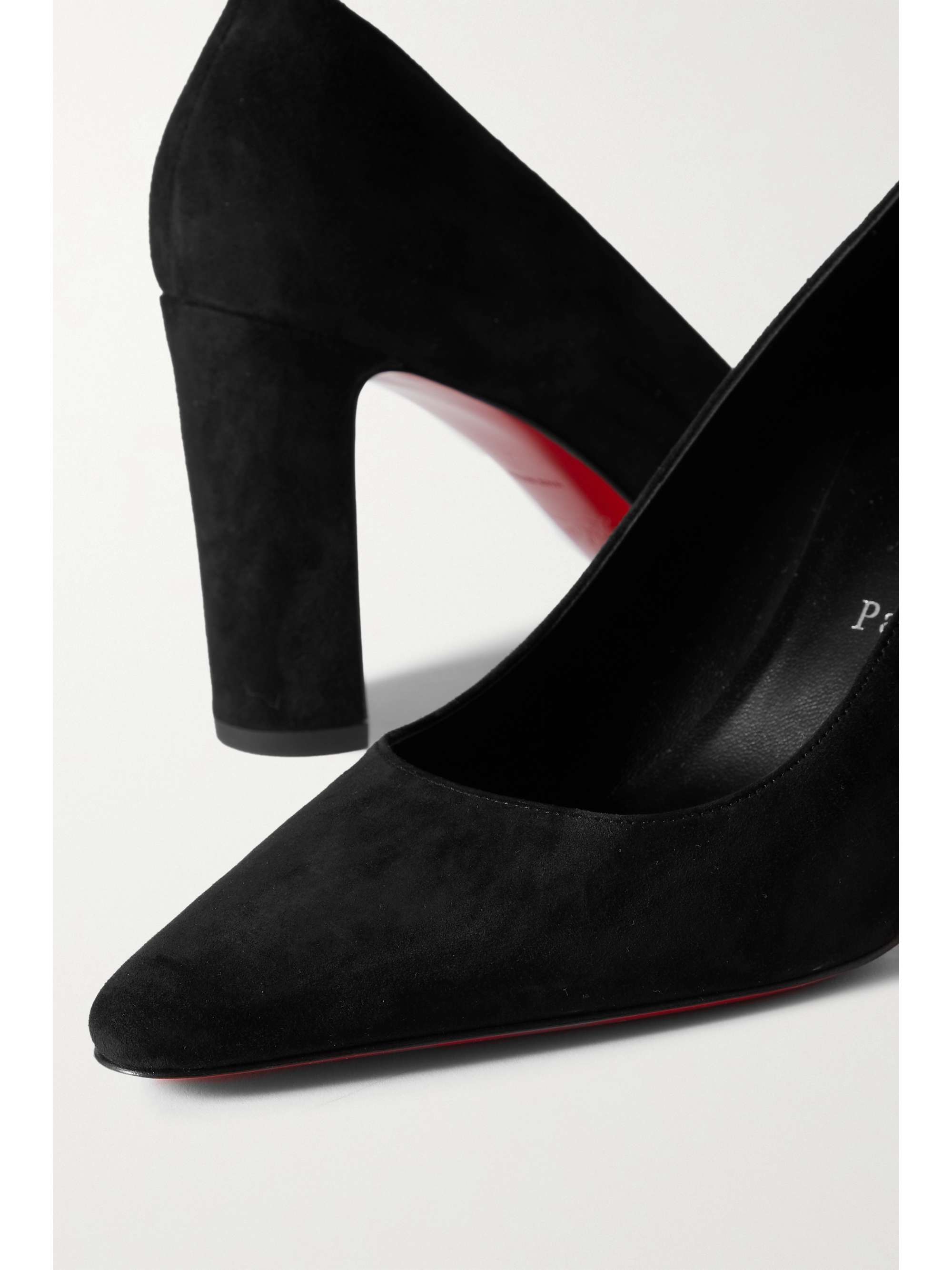 CHRISTIAN LOUBOUTIN Suprastrap 85 suede pumps
