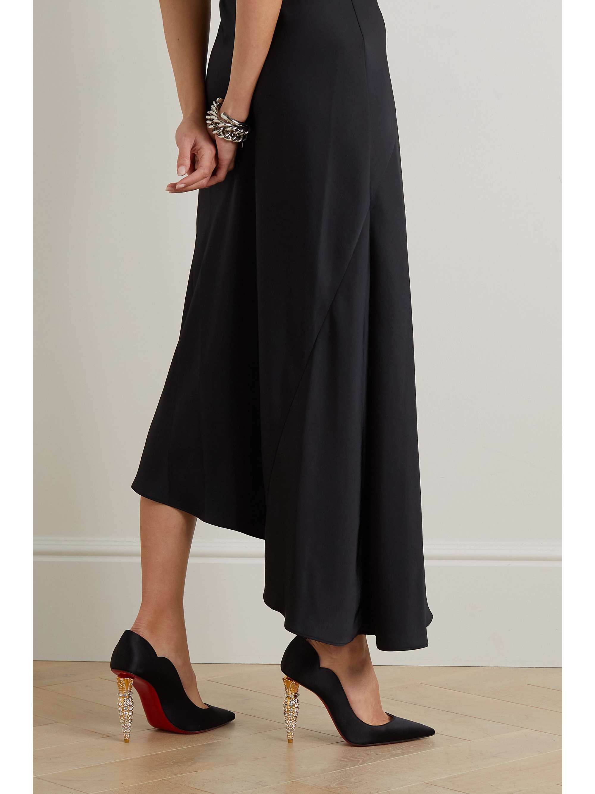 CHRISTIAN LOUBOUTIN Lipstrass 100 satin pumps