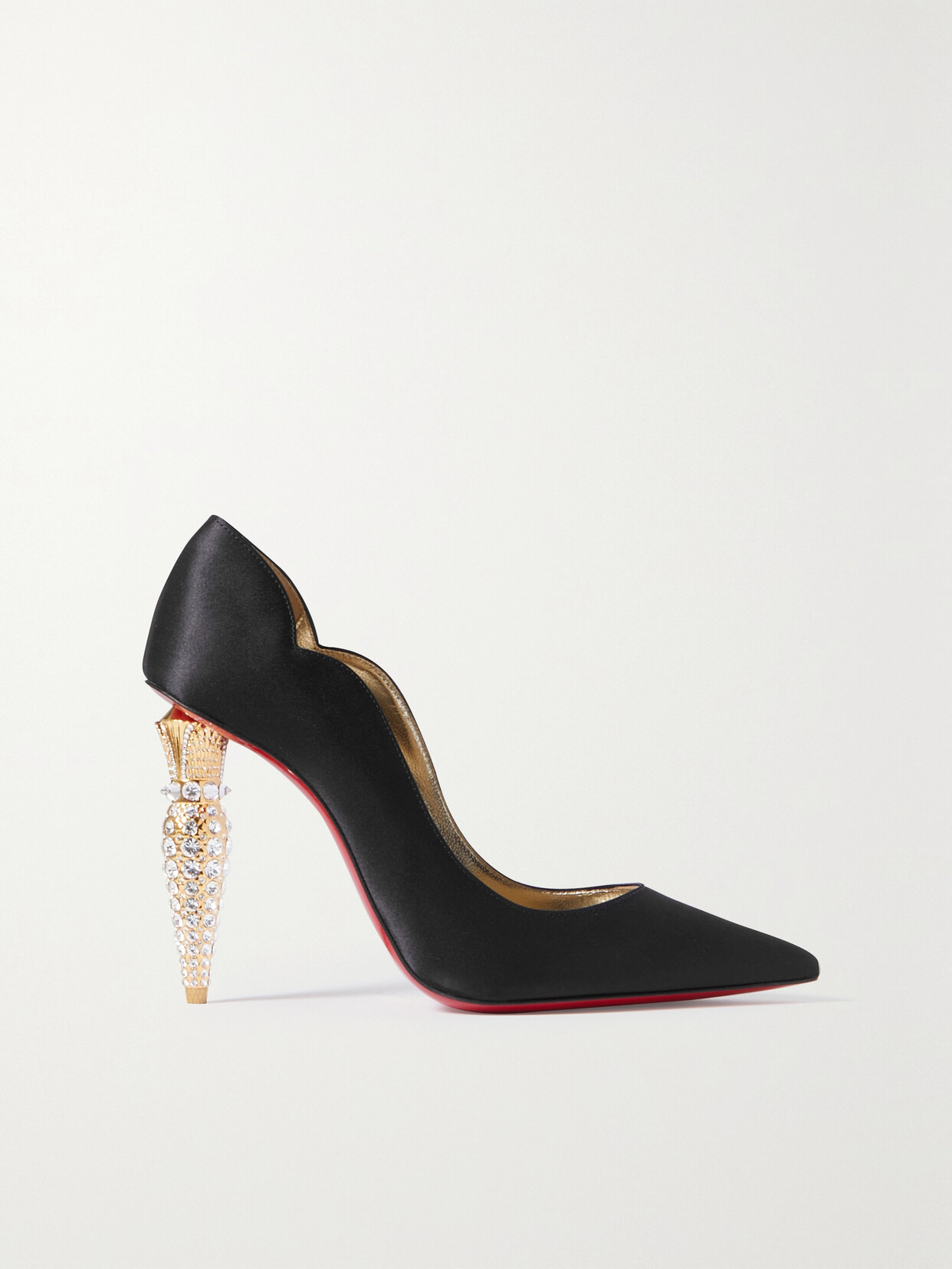 Christian Louboutin - Lipstrass 100 Satin Pumps - Black