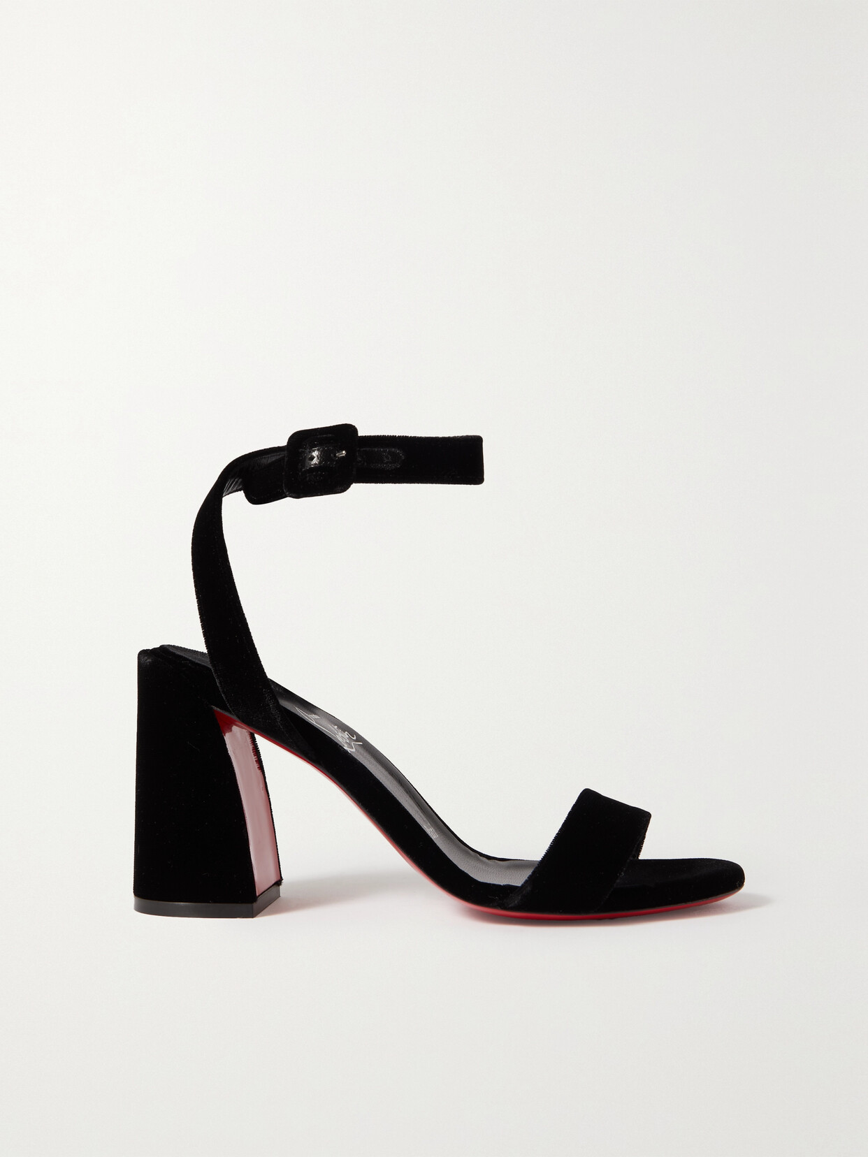 Christian Louboutin Miss Sabina 85 Velvet Sandals In Black