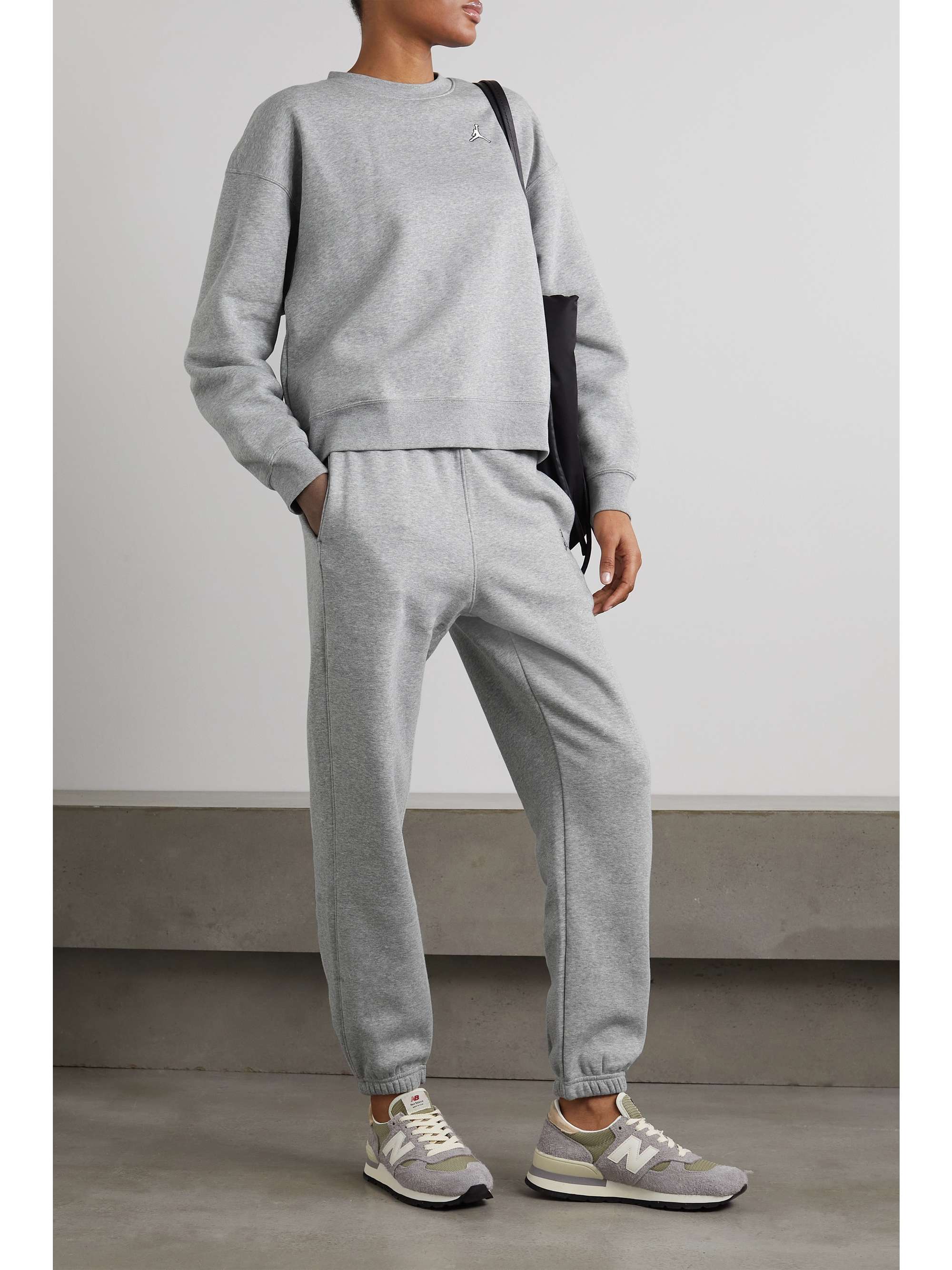 NIKE Jordan Brooklyn embroidered cotton-blend jersey sweatshirt
