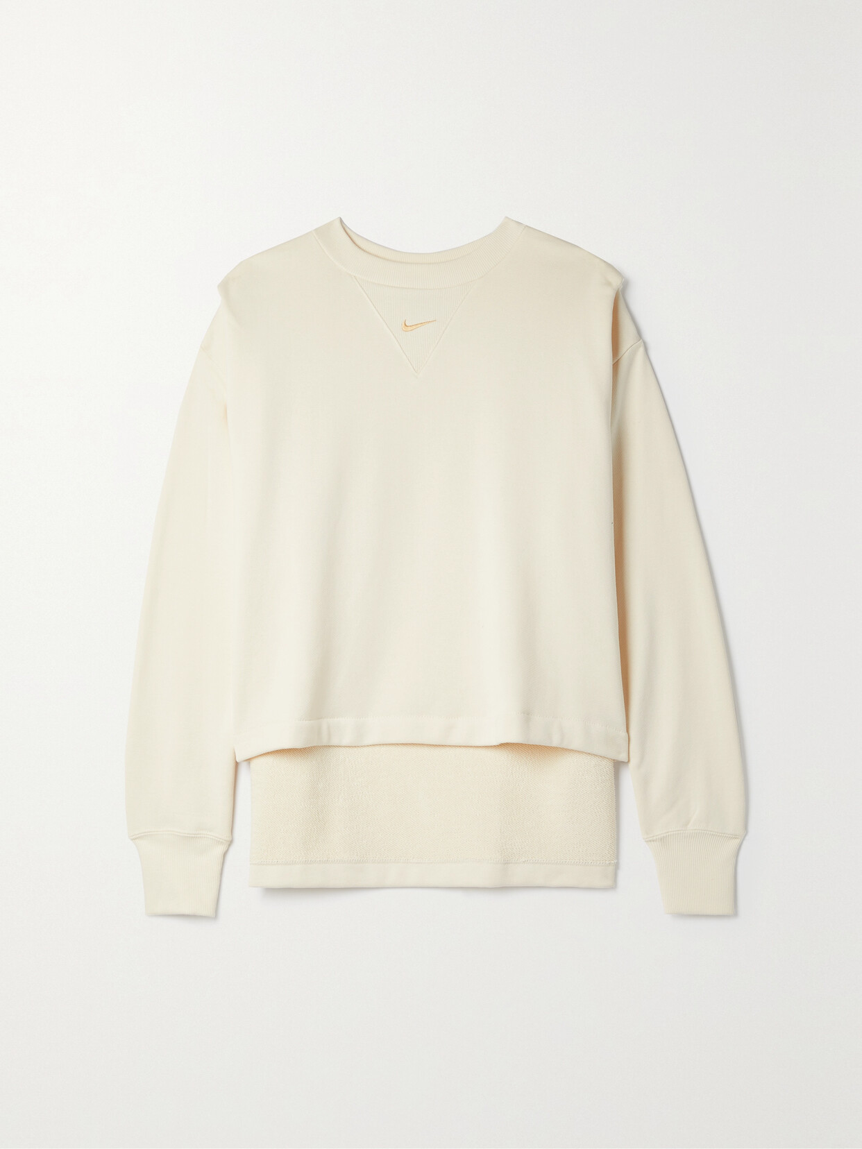 Nike - Sportswear Essentials Embroidered Cotton-jersey Sweatshirt - Ecru