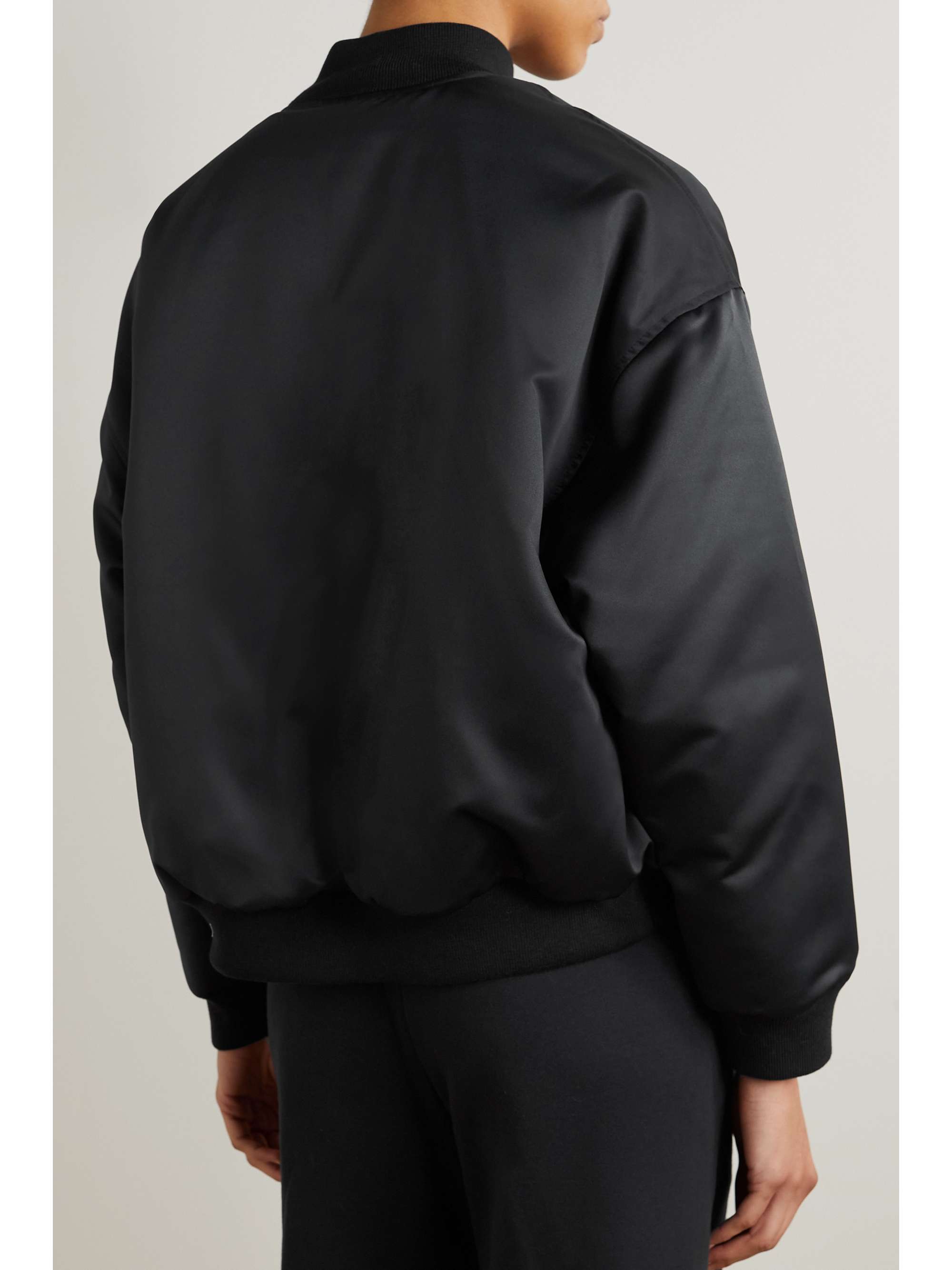 NIKE Jordan Renegade oversized appliquéd padded satin bomber jacket
