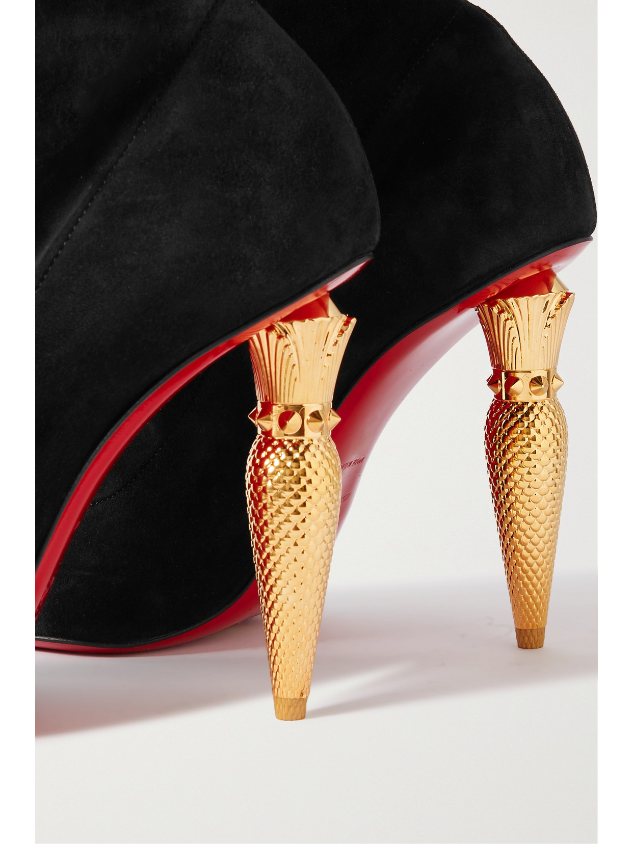 Shop Christian Louboutin Lipbotta 100 Stretch-suede Over-the-knee Boots In Black