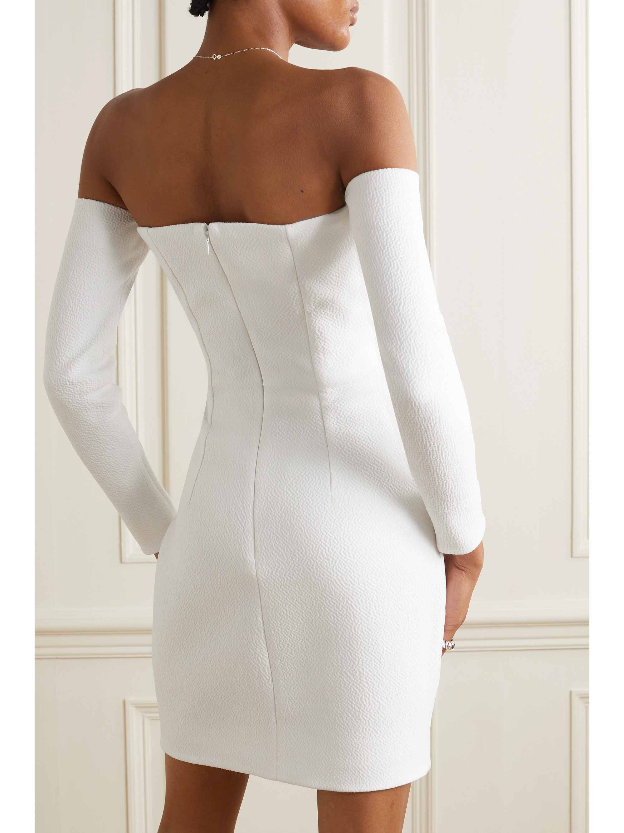 Emilia Wickstead Murielle off-the-shoulder cloqué mini dress