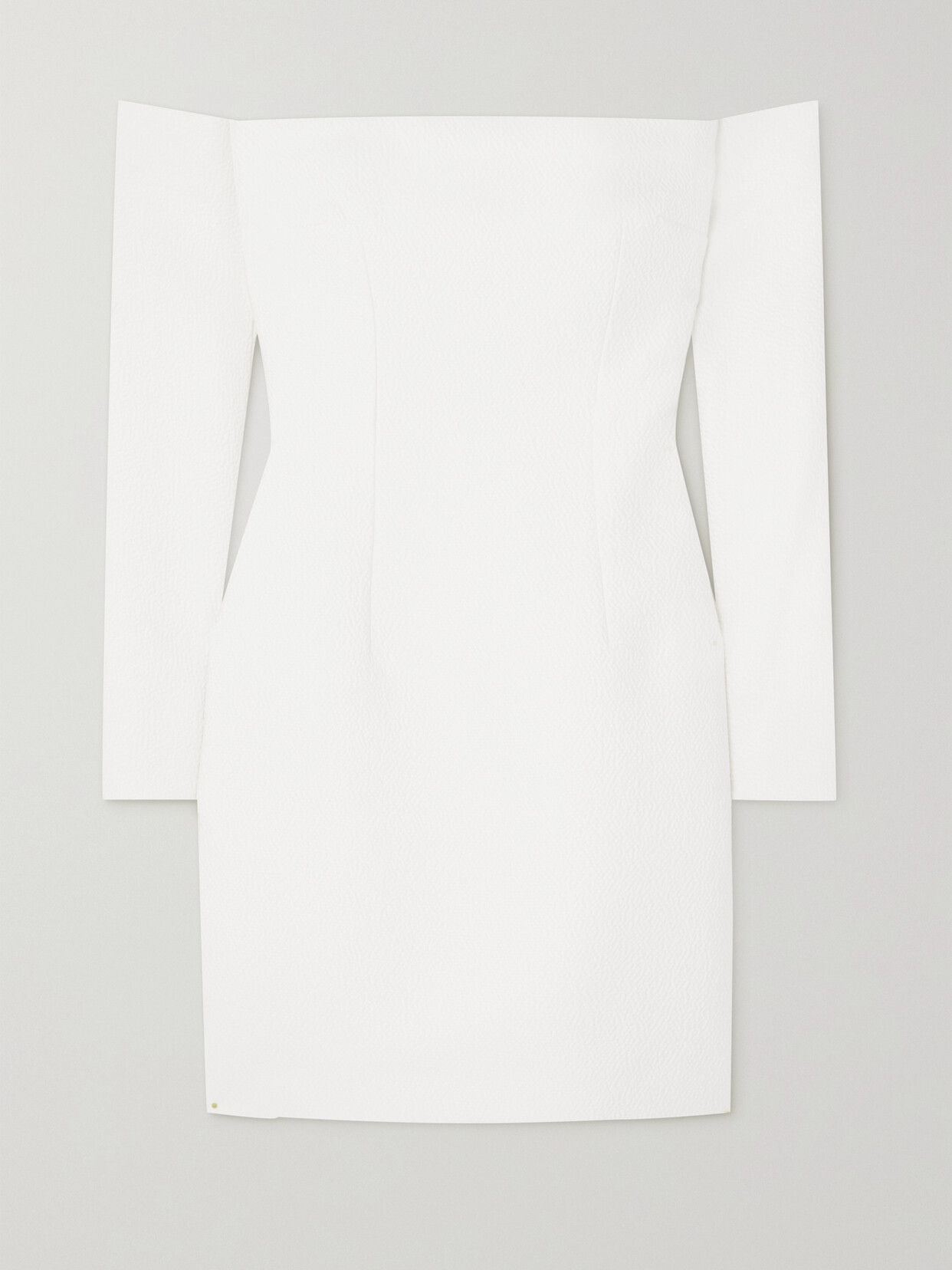 Emilia Wickstead Murielle Off-the-shoulder Cloqué Mini Dress In Ivory