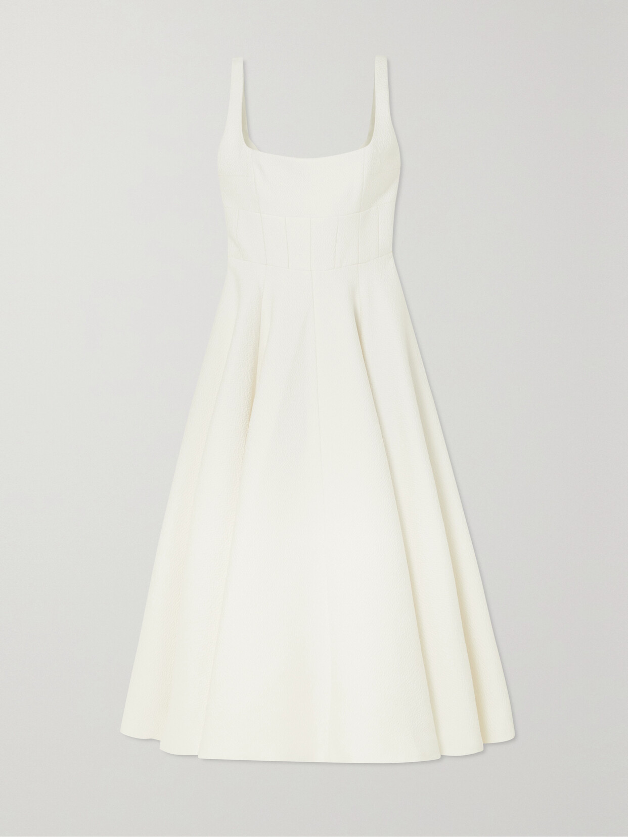 Emilia Wickstead - Mona Stretch-cloqué Midi Dress - White