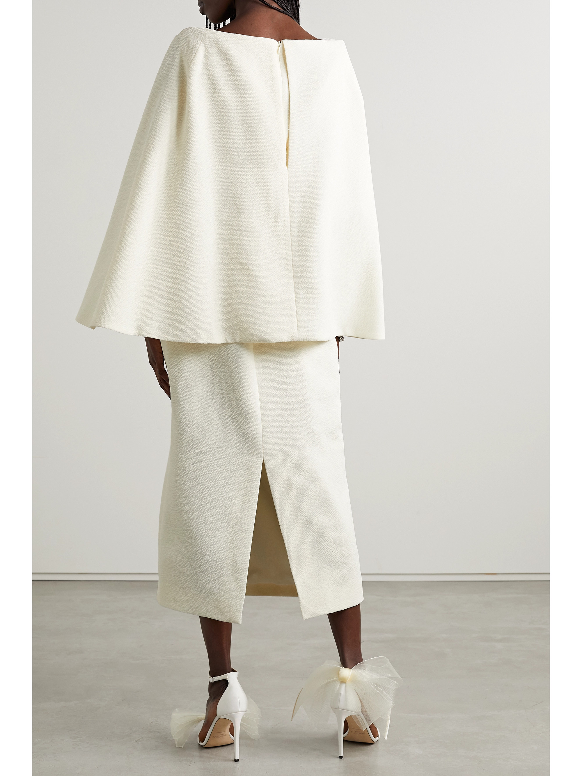 Emilia Wickstead Switzy cape-effect cloqué midi dress thumbnail