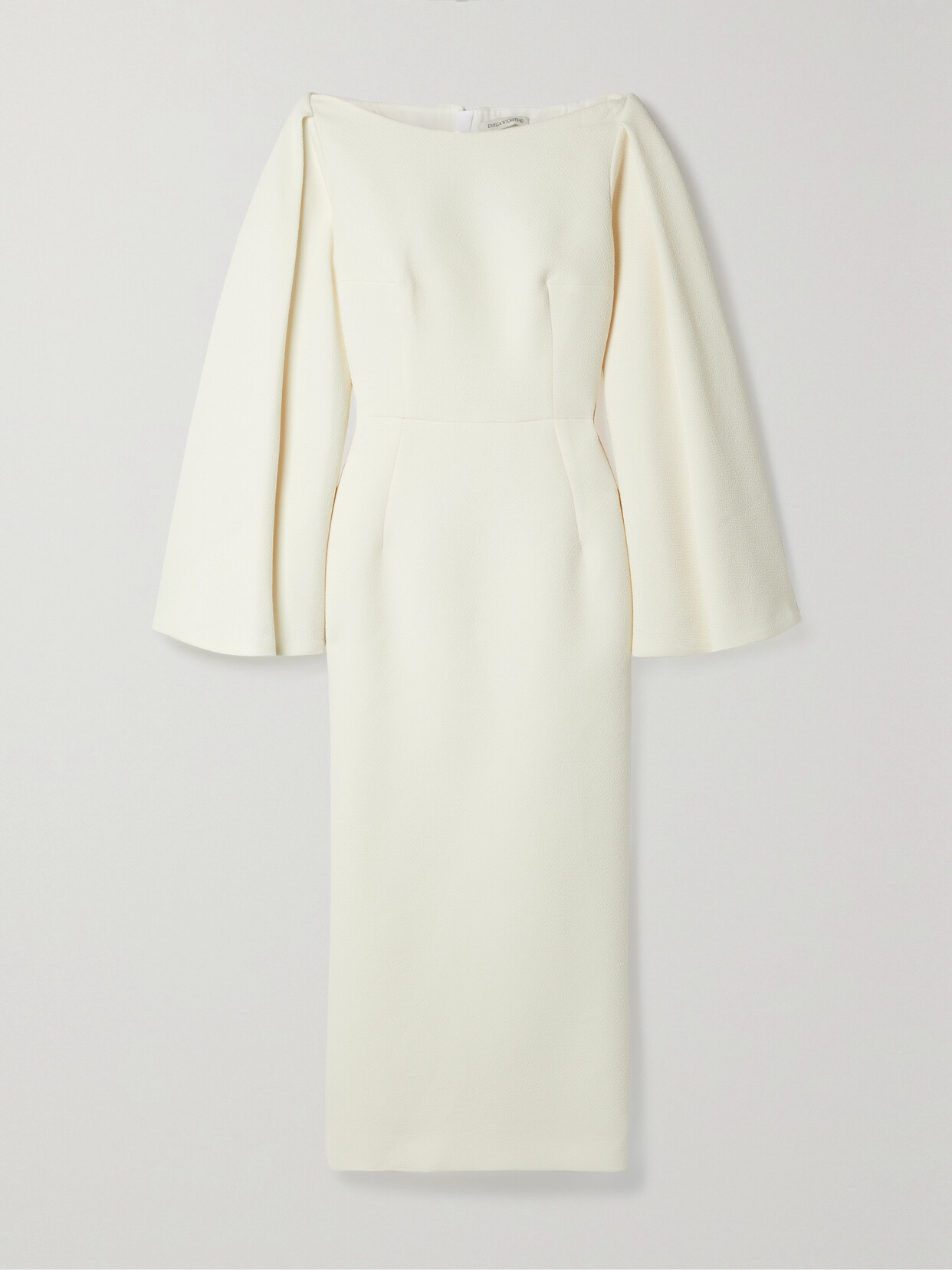 Emilia Wickstead - Switzy Cape-effect Cloqué Midi Dress - Ivory