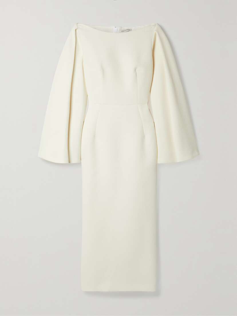 Emilia Wickstead Switzy Cape-effect Cloqué Midi Dress