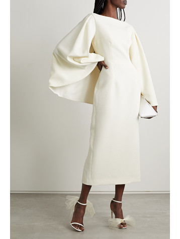 Emilia Wickstead Switzy cape-effect cloqué midi dress