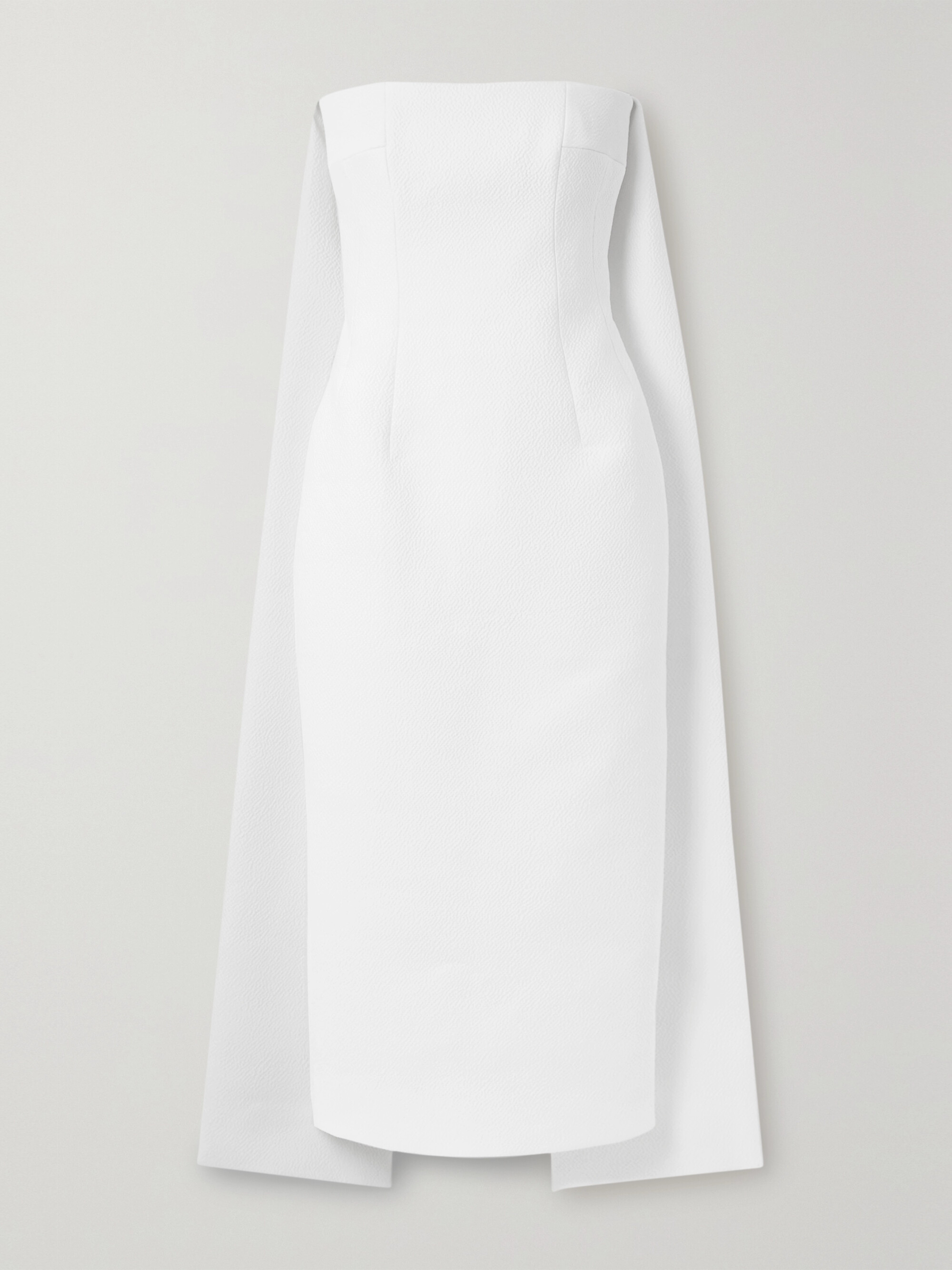Emilia Wickstead Xanthe strapless cape-effect cloqué midi dress