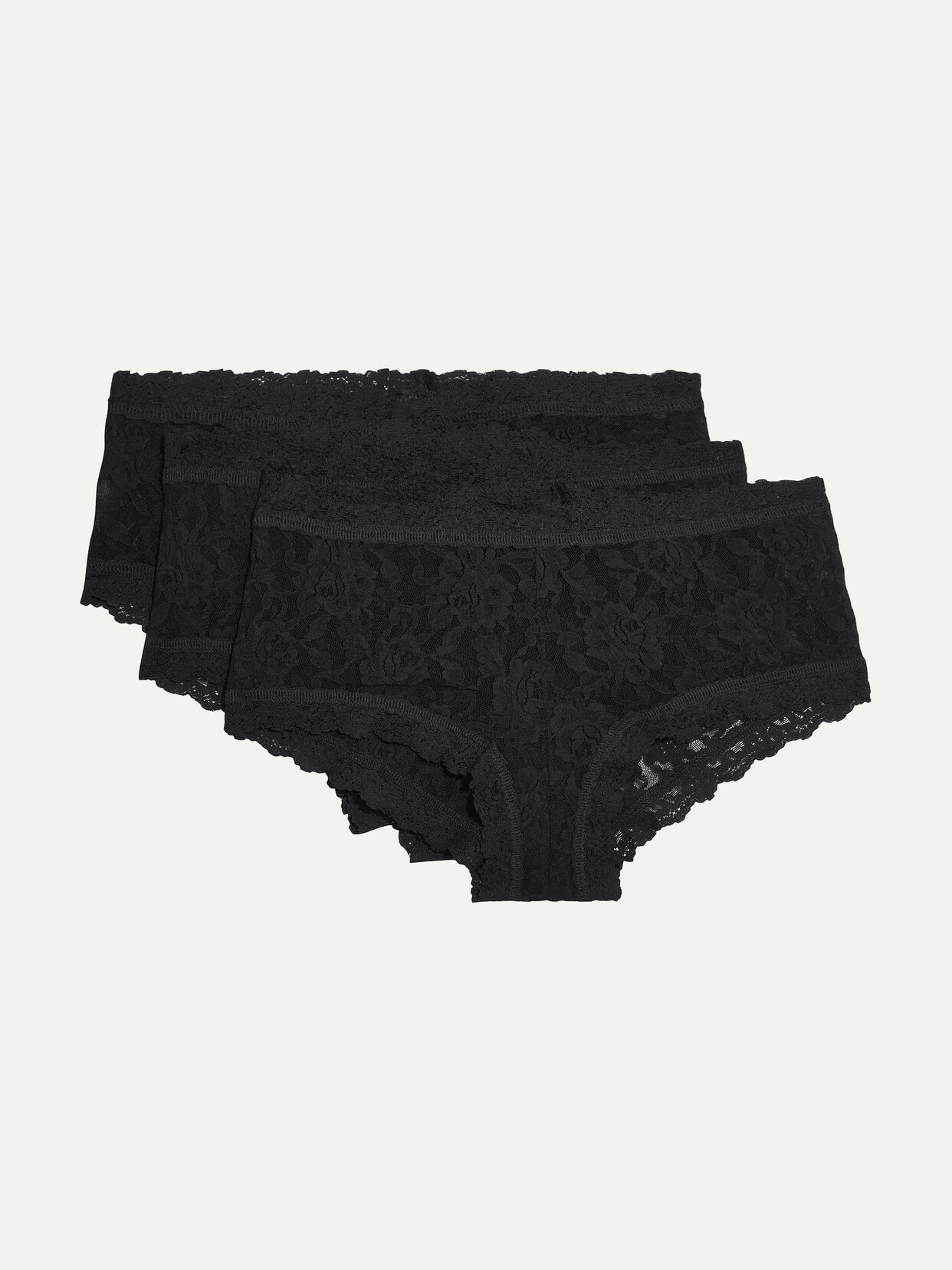 Hanky Panky - + Net Sustain Signature Set Of Three Stretch-lace Boy Shorts - Black