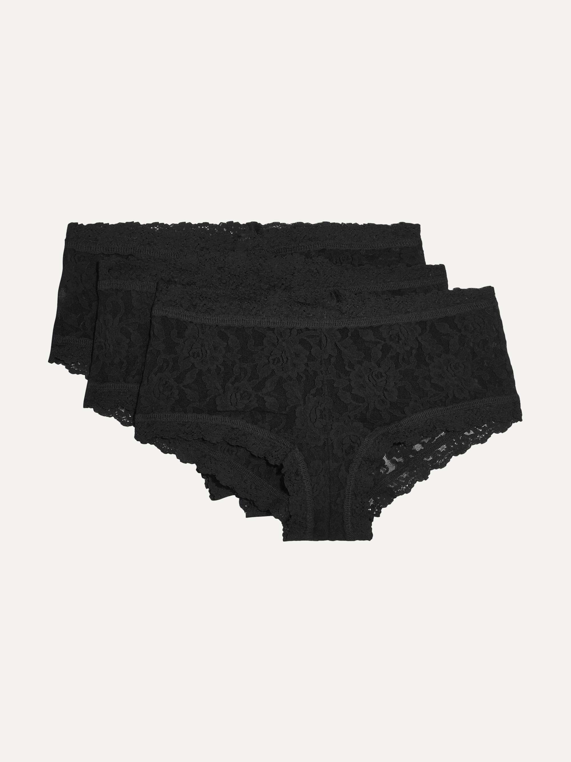 Signature set of three stretch-lace low-rise thongs