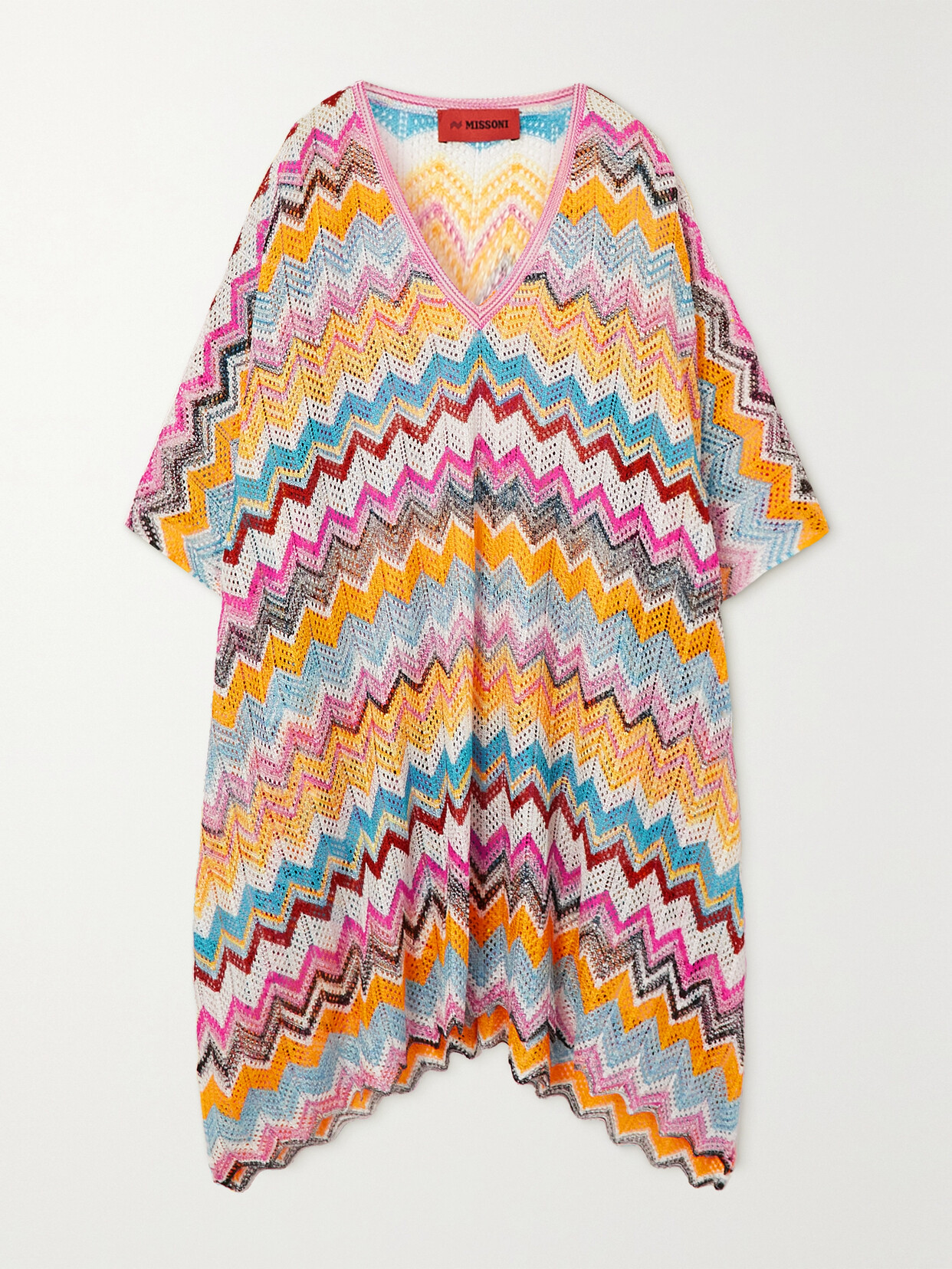 Missoni - Mare Striped Crochet-knit Kaftan - Pink