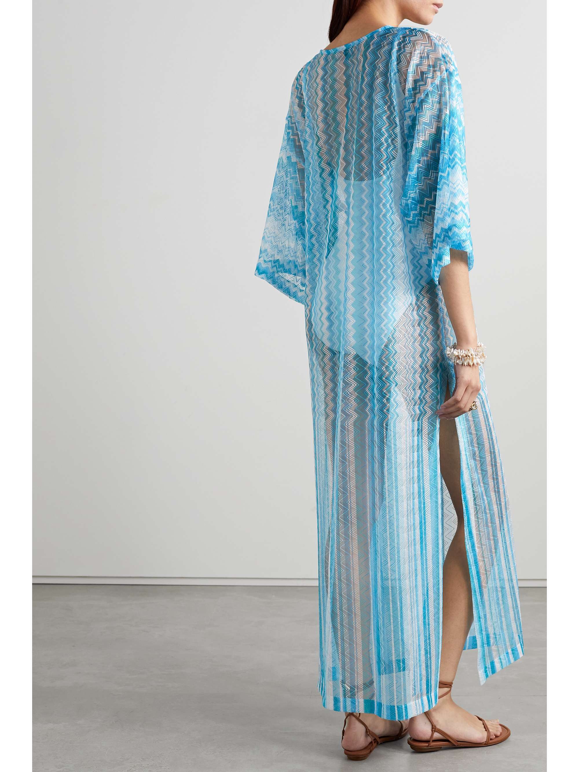 MISSONI Laceup striped crochetknit coverup NETAPORTER