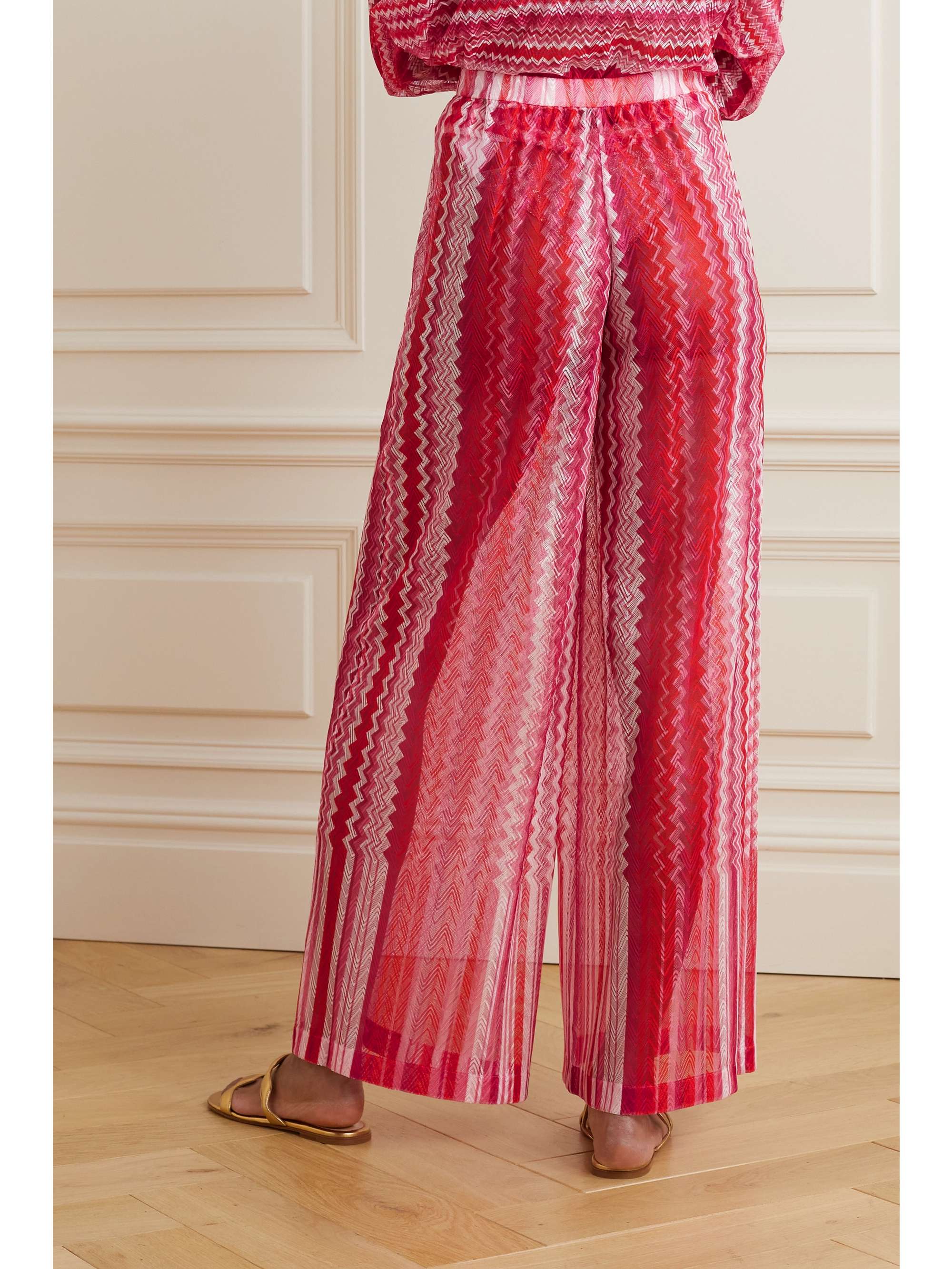 MISSONI Crochetknit wideleg pants NETAPORTER