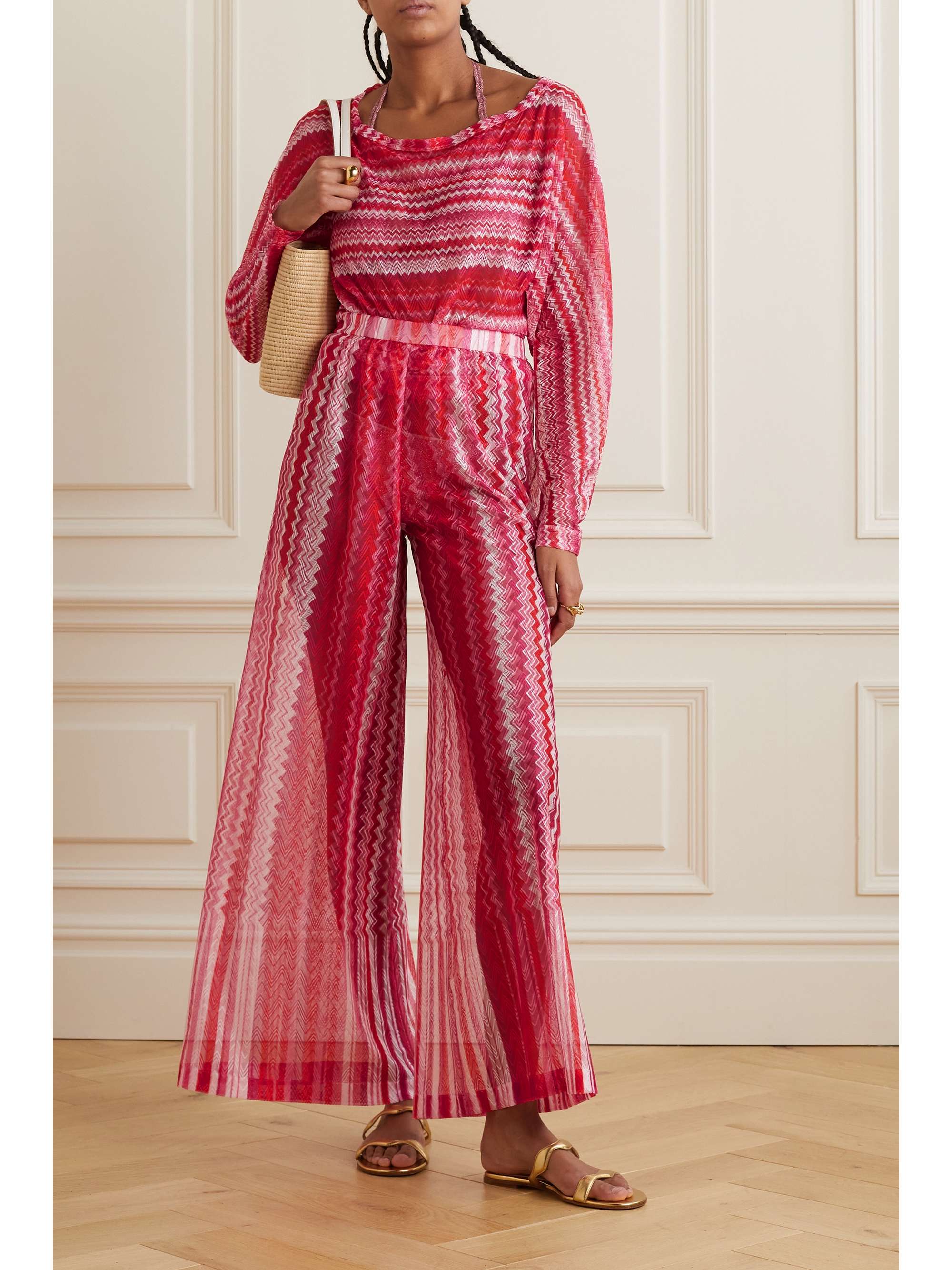 MISSONI Crochetknit wideleg pants NETAPORTER