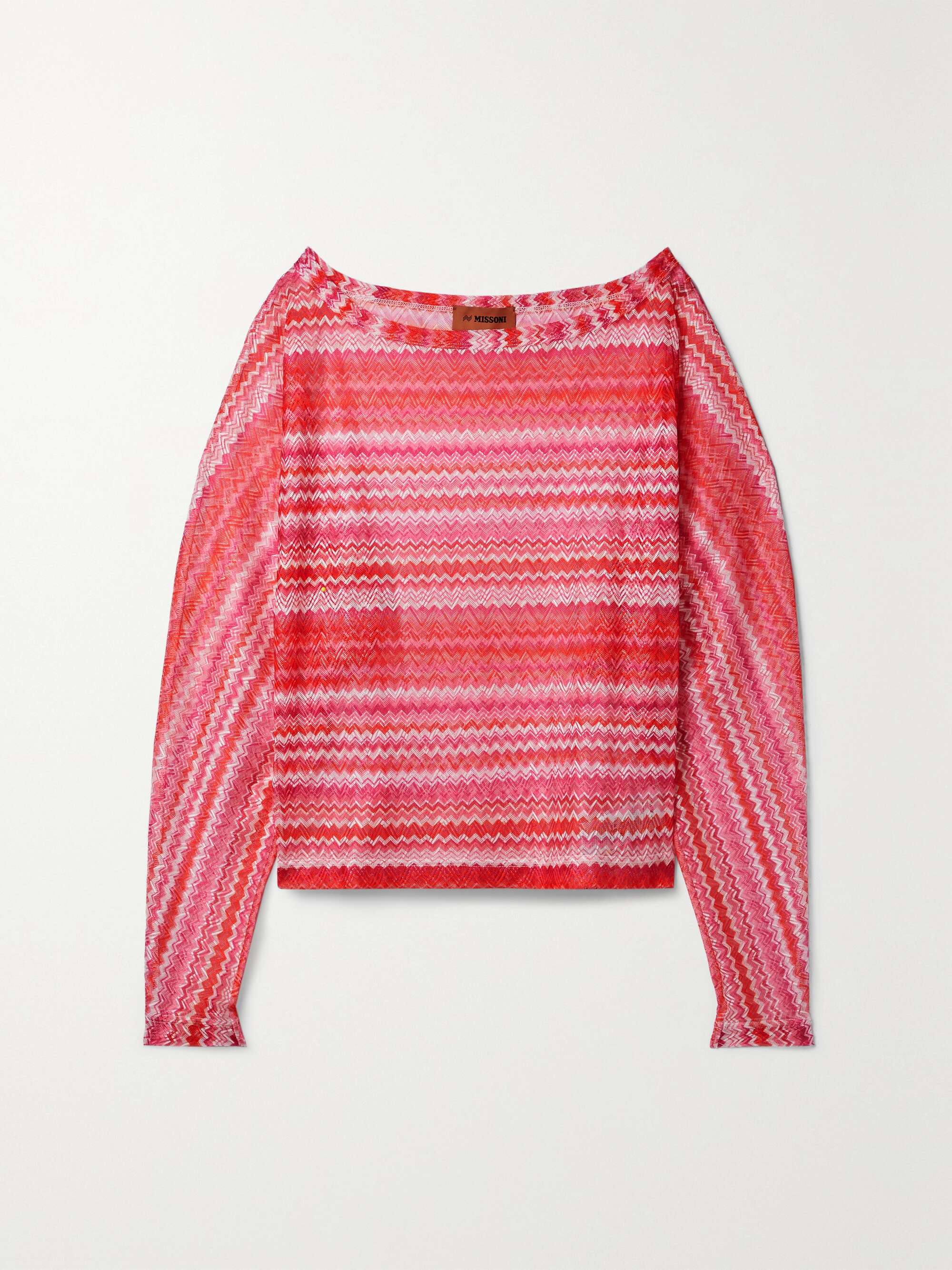 MISSONI Striped crochetknit top NETAPORTER