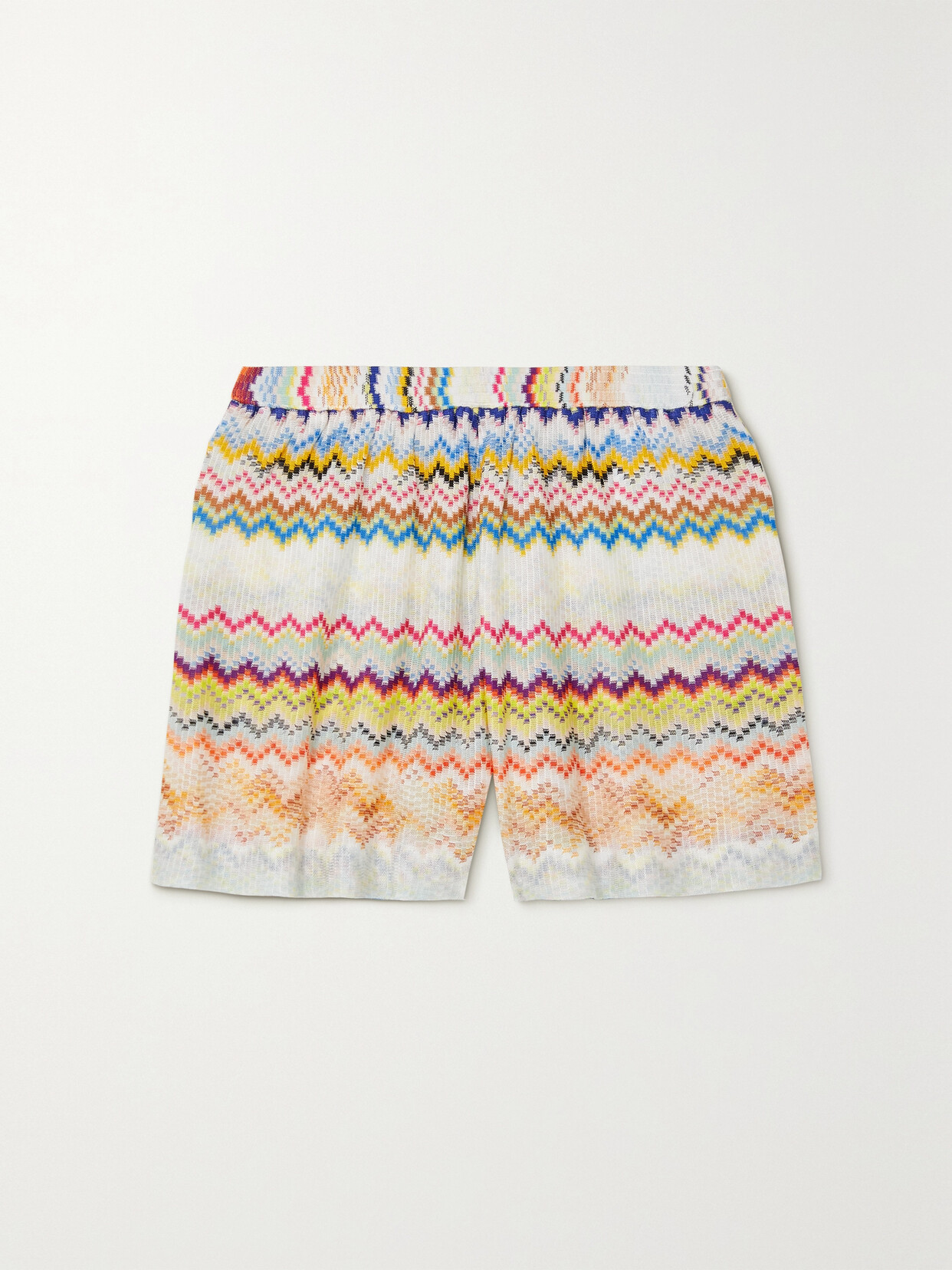 Missoni - Striped Crochet-knit Shorts - Orange