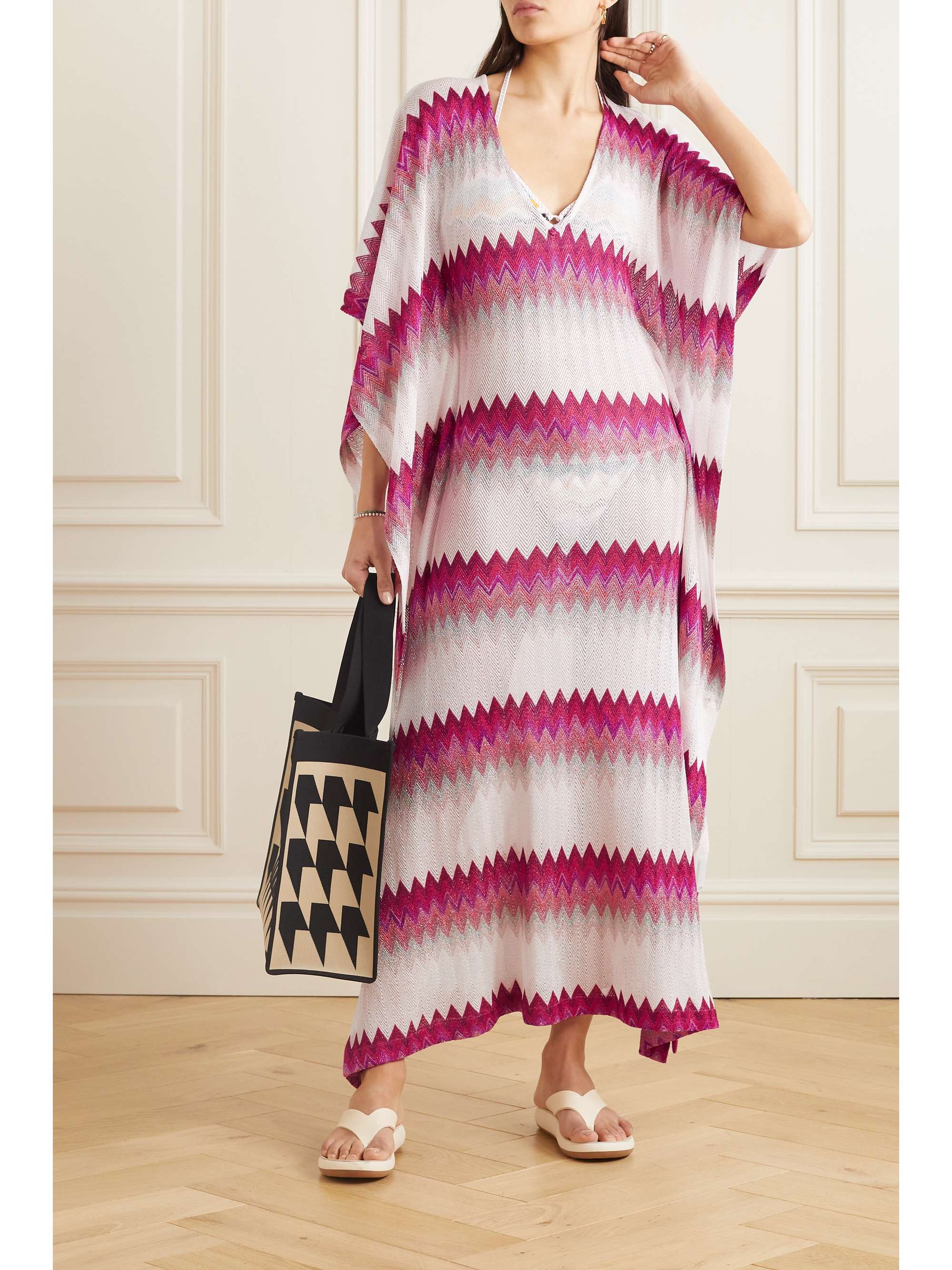 MISSONI Striped chiffon coverup