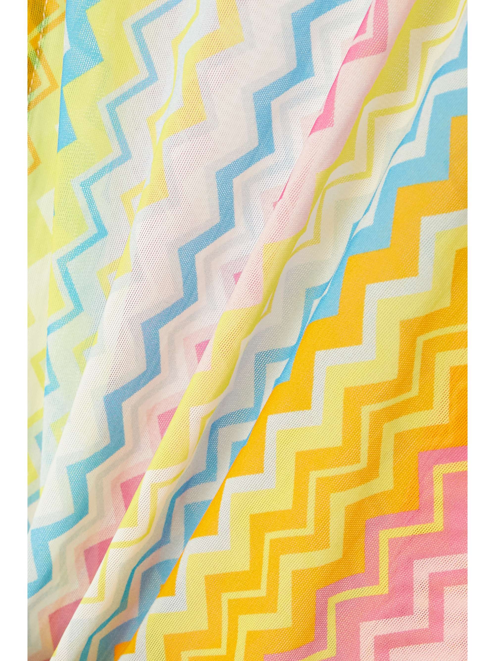 MISSONI Striped cutout stretch-organza coverup