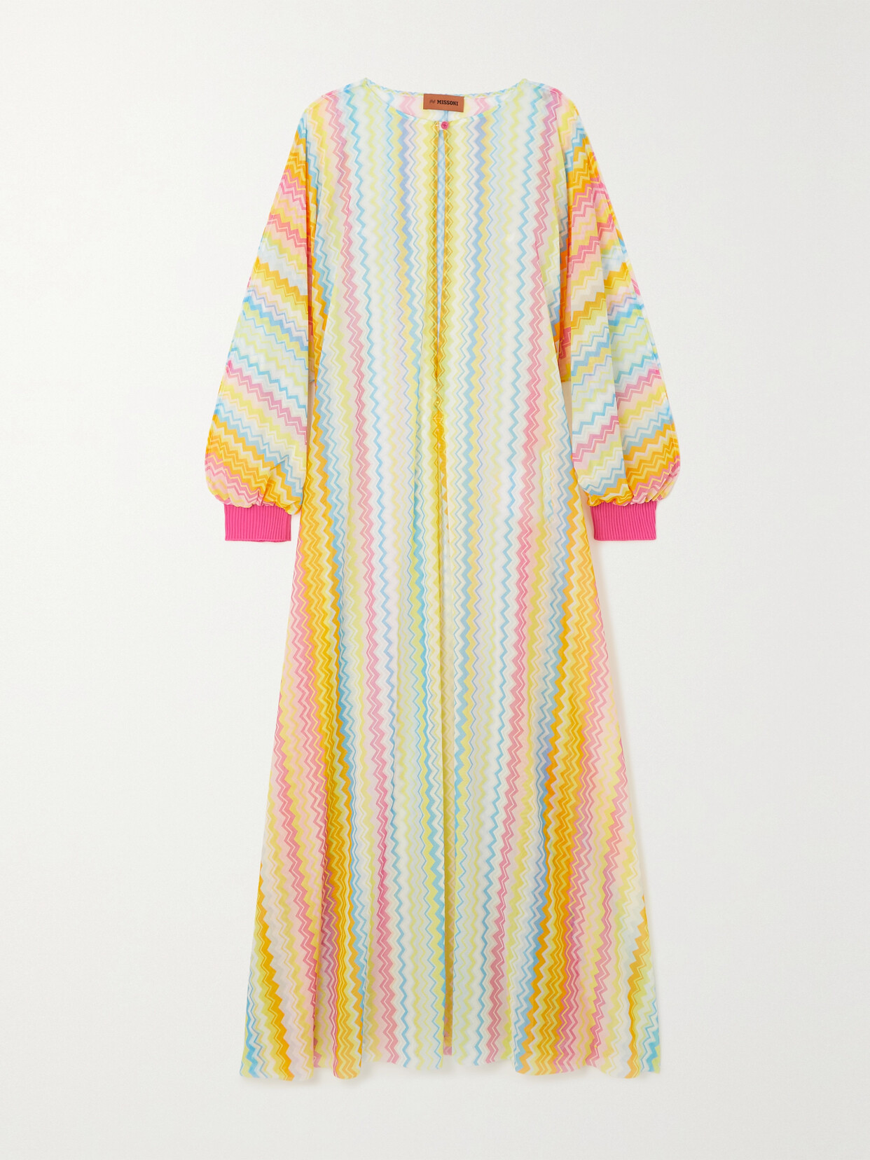 Missoni Striped Cutout Stretch-organza Coverup - Yellow