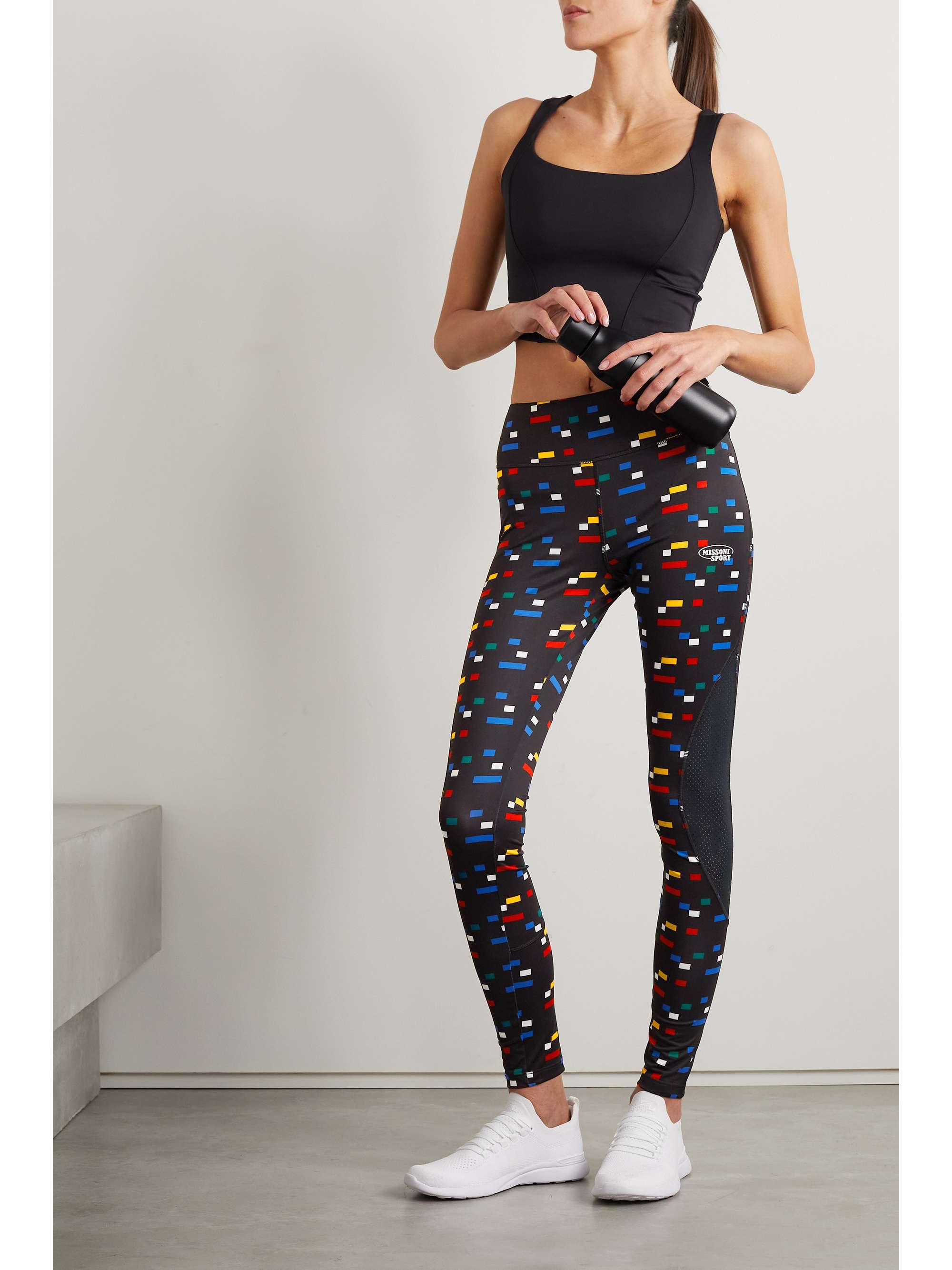 MISSONI Mesh-trimmed printed stretch leggings