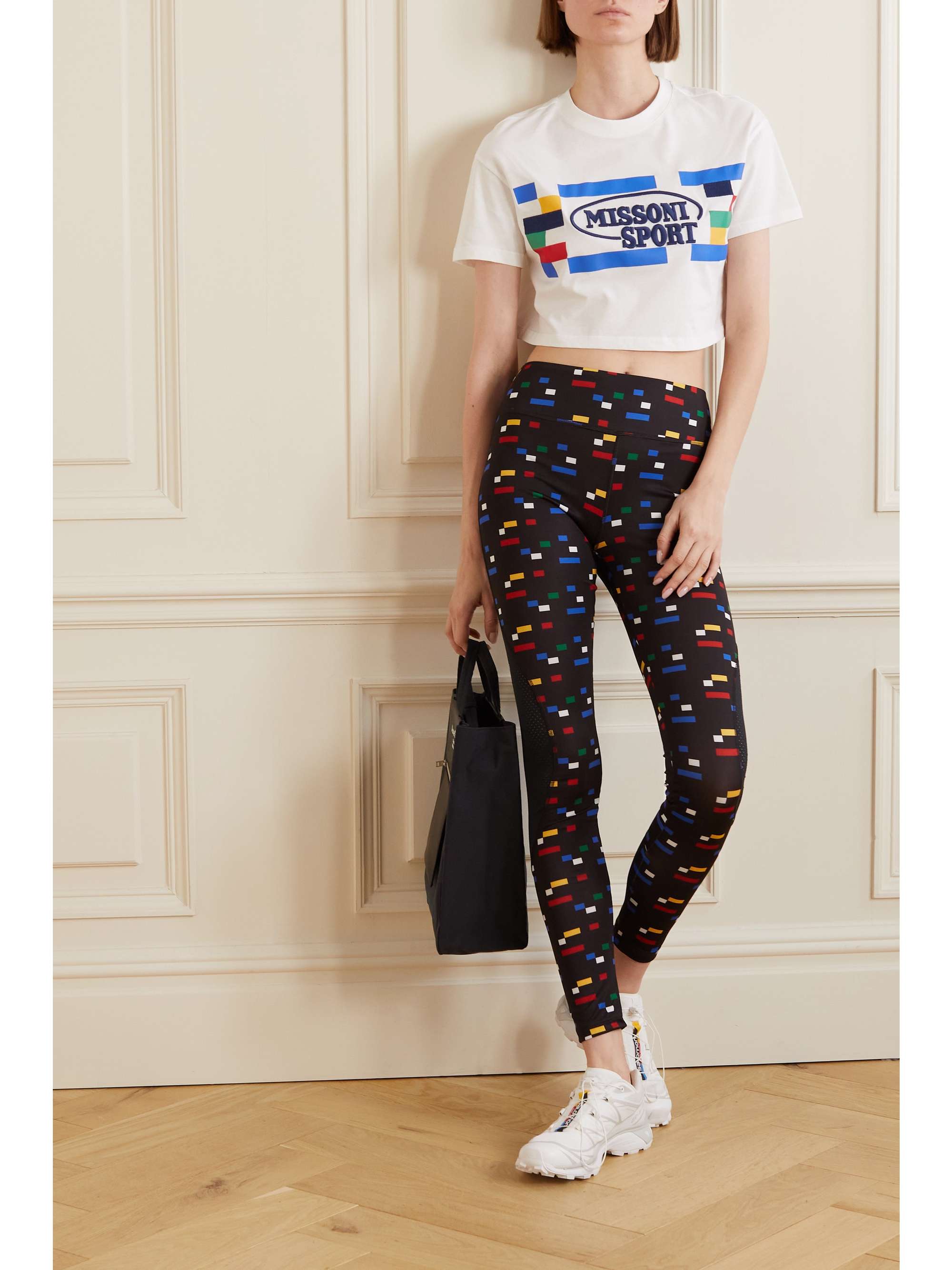 MISSONI Mesh-trimmed printed stretch leggings