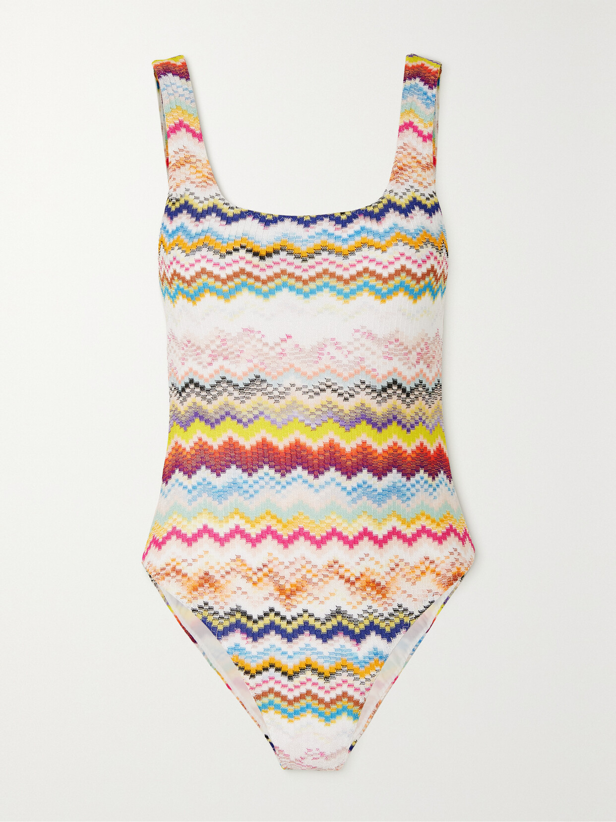 Missoni Striped Knit Swimsuit In Multi